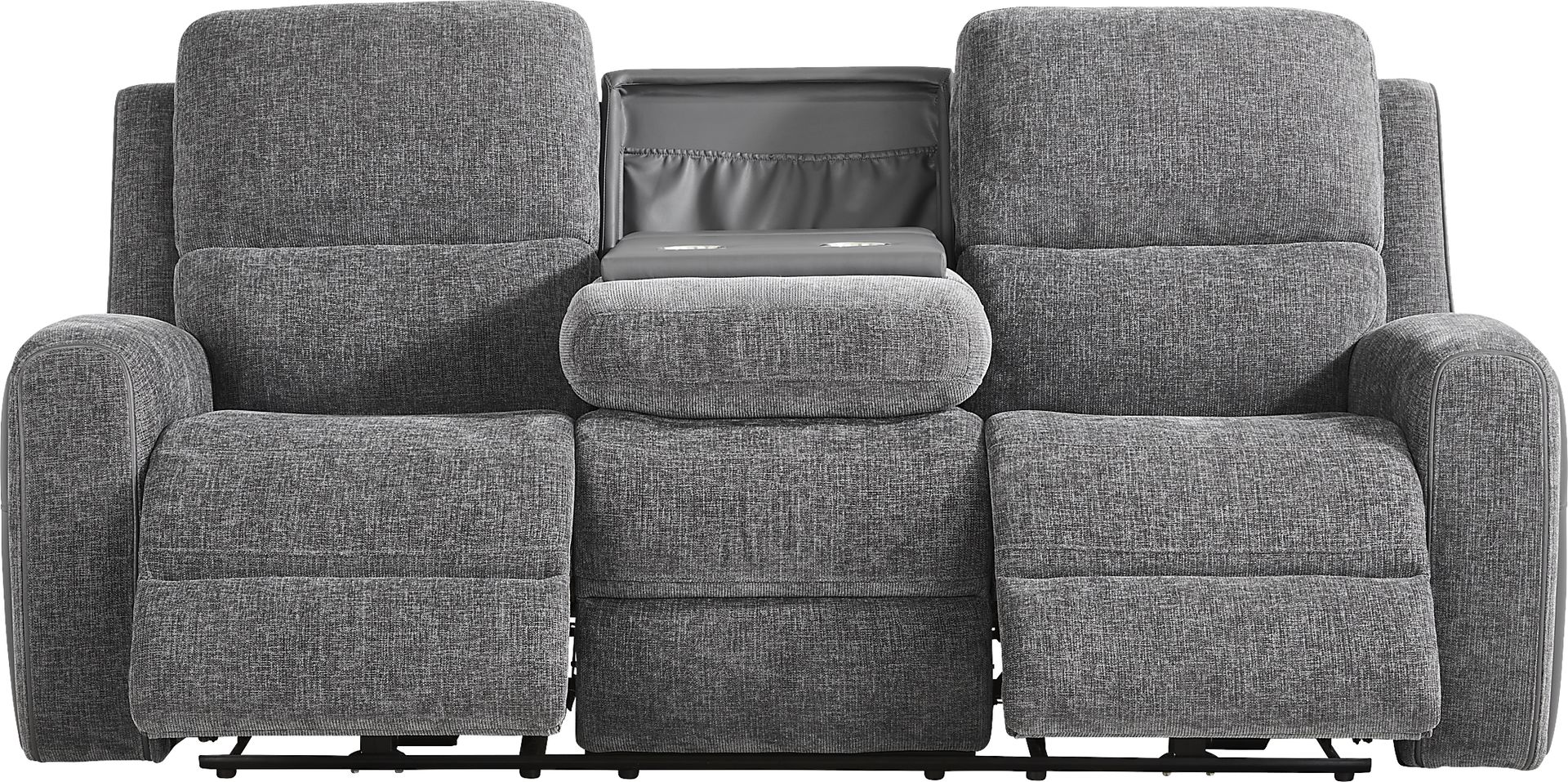 Harrison Charcoal Dual Power Reclining Sofa - Image 1