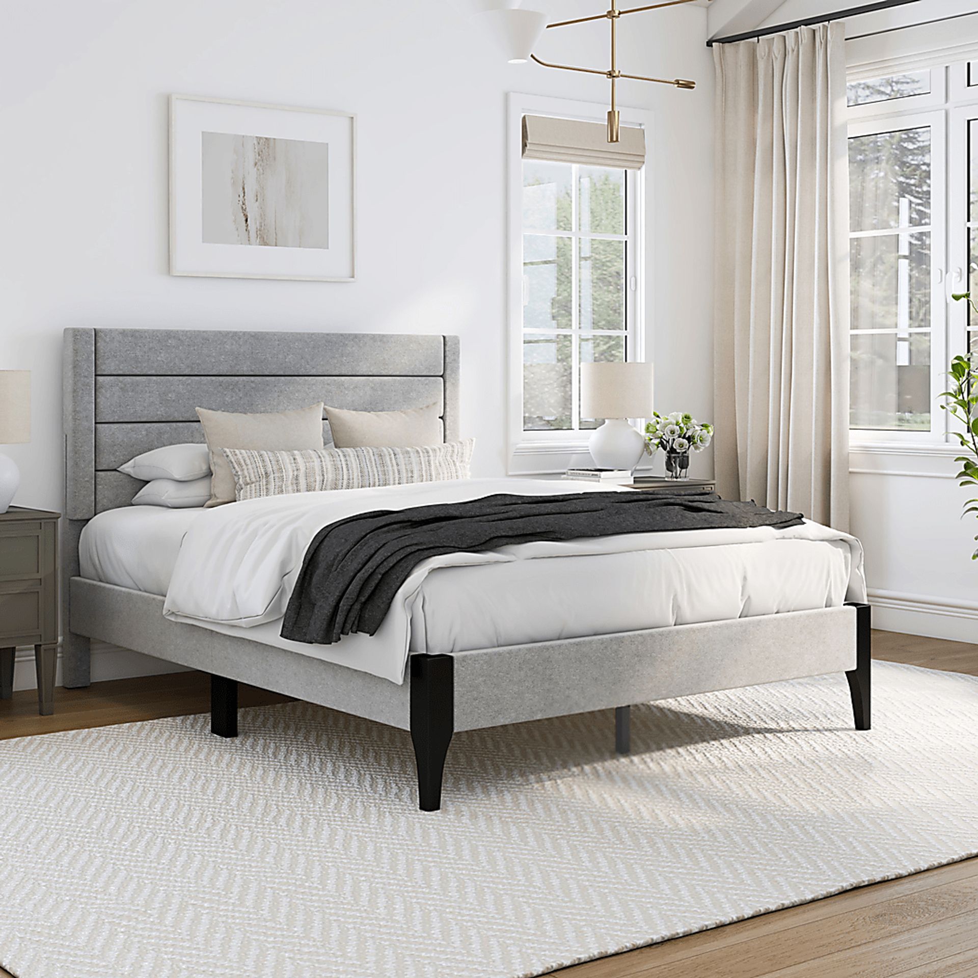 Harrye Light Gray Platform Bed - Image 2