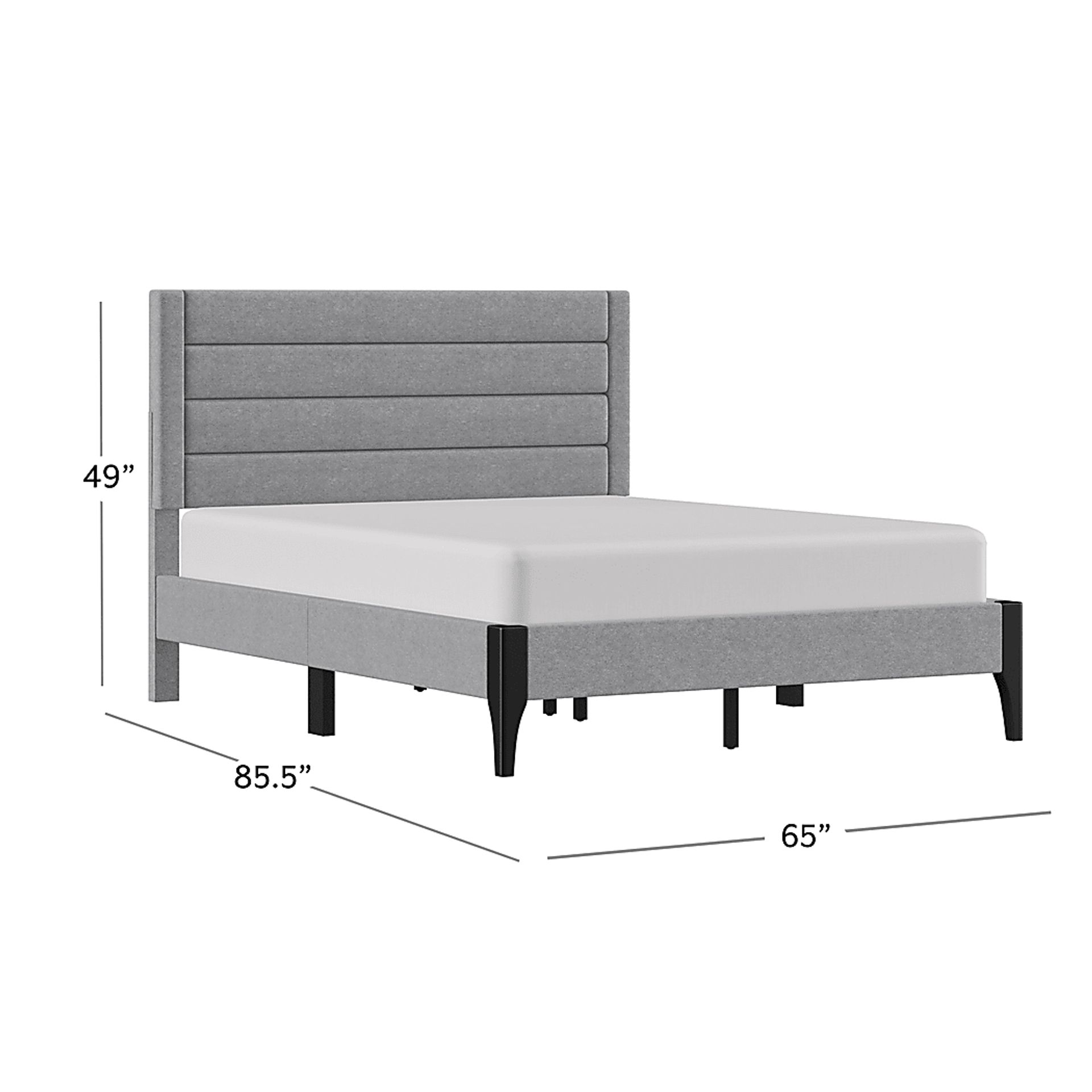 Harrye Light Gray Platform Bed - Image 9