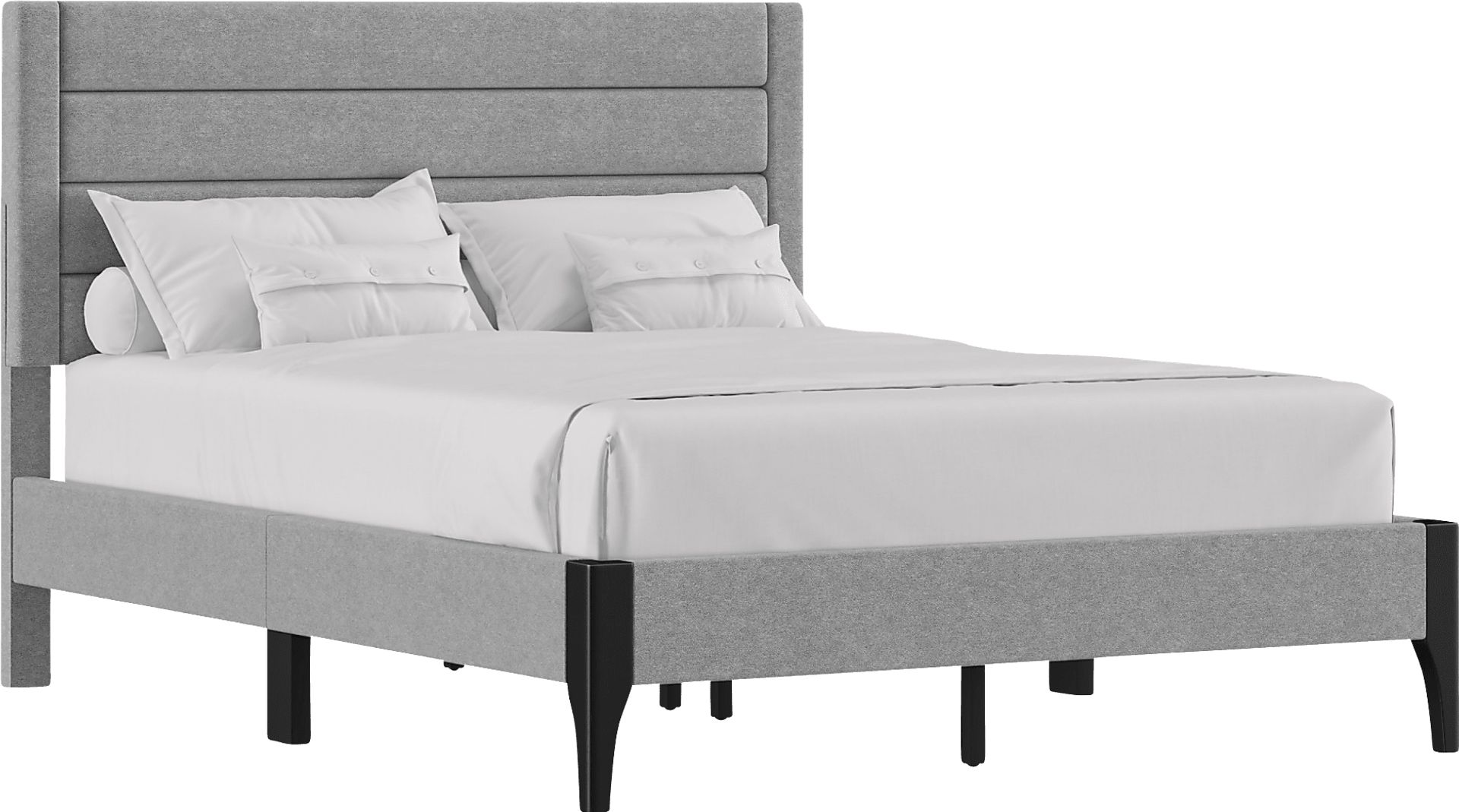 Harrye Light Gray Platform Bed - Image 1