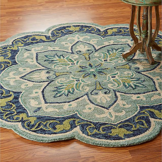 Harst Blue 6' Round Rug - Thumbnail - Image 2