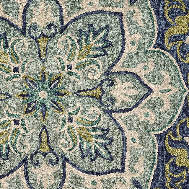 Harst Blue 6' Round Rug - Thumbnail - Image 4
