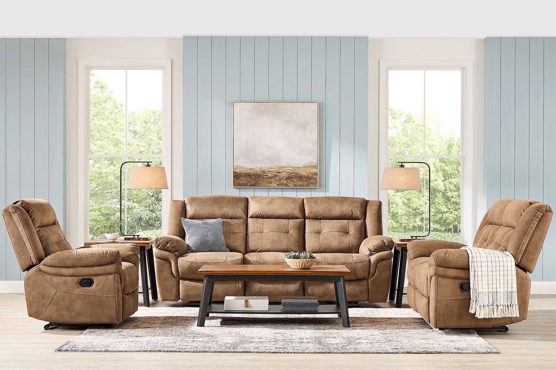 Hartford Brown 5 Pc Reclining Living Room - Image 2