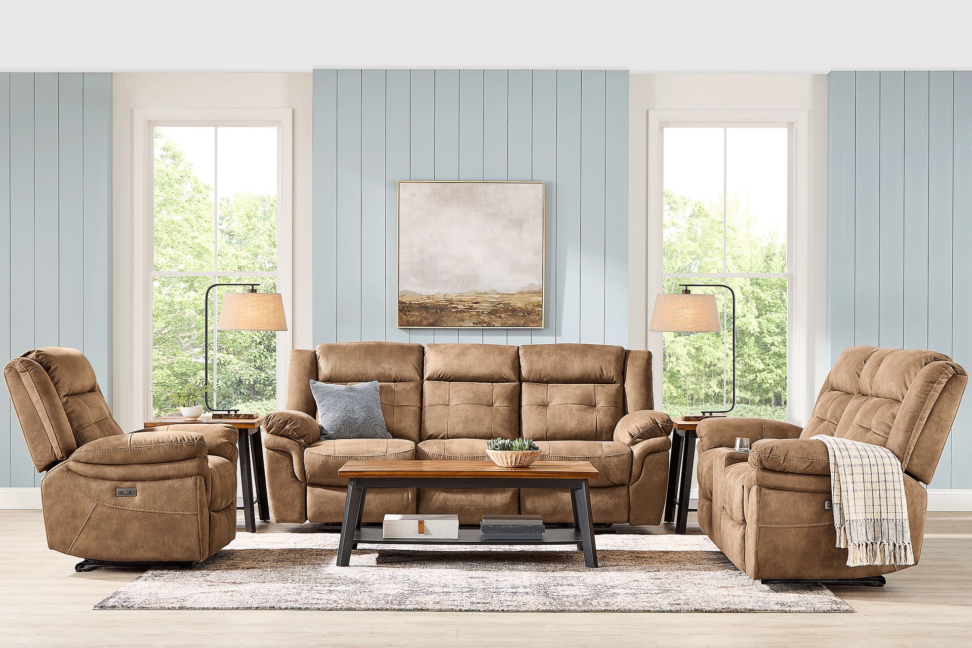 Hartford Brown 7 Pc Power Reclining Living Room - Image 2