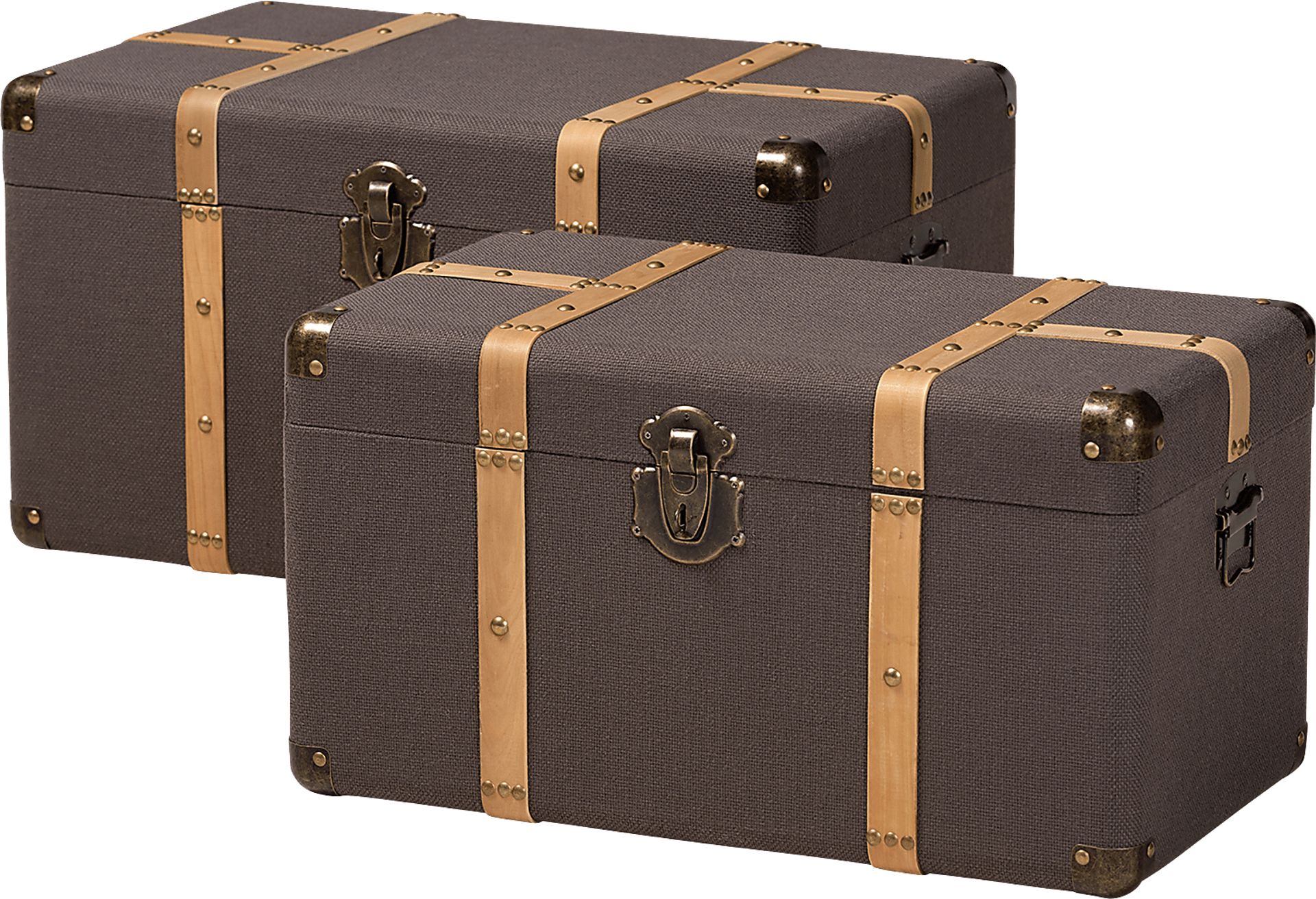 Hartke Brown Trunk, Set of 2 - Image 1