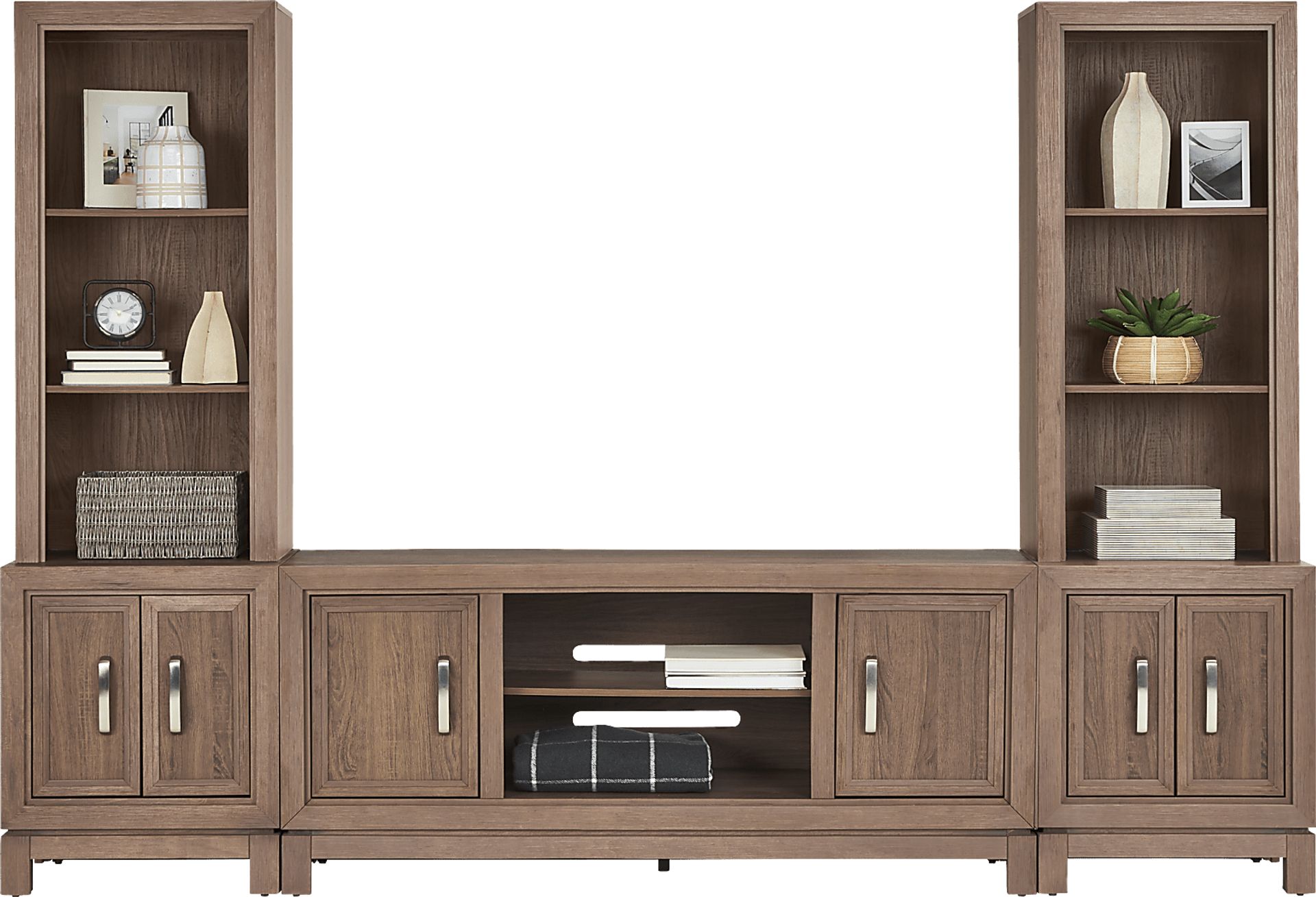 Hartney Mill 5 Pc Brown Wall Unit with 64 in. Console - Image 2