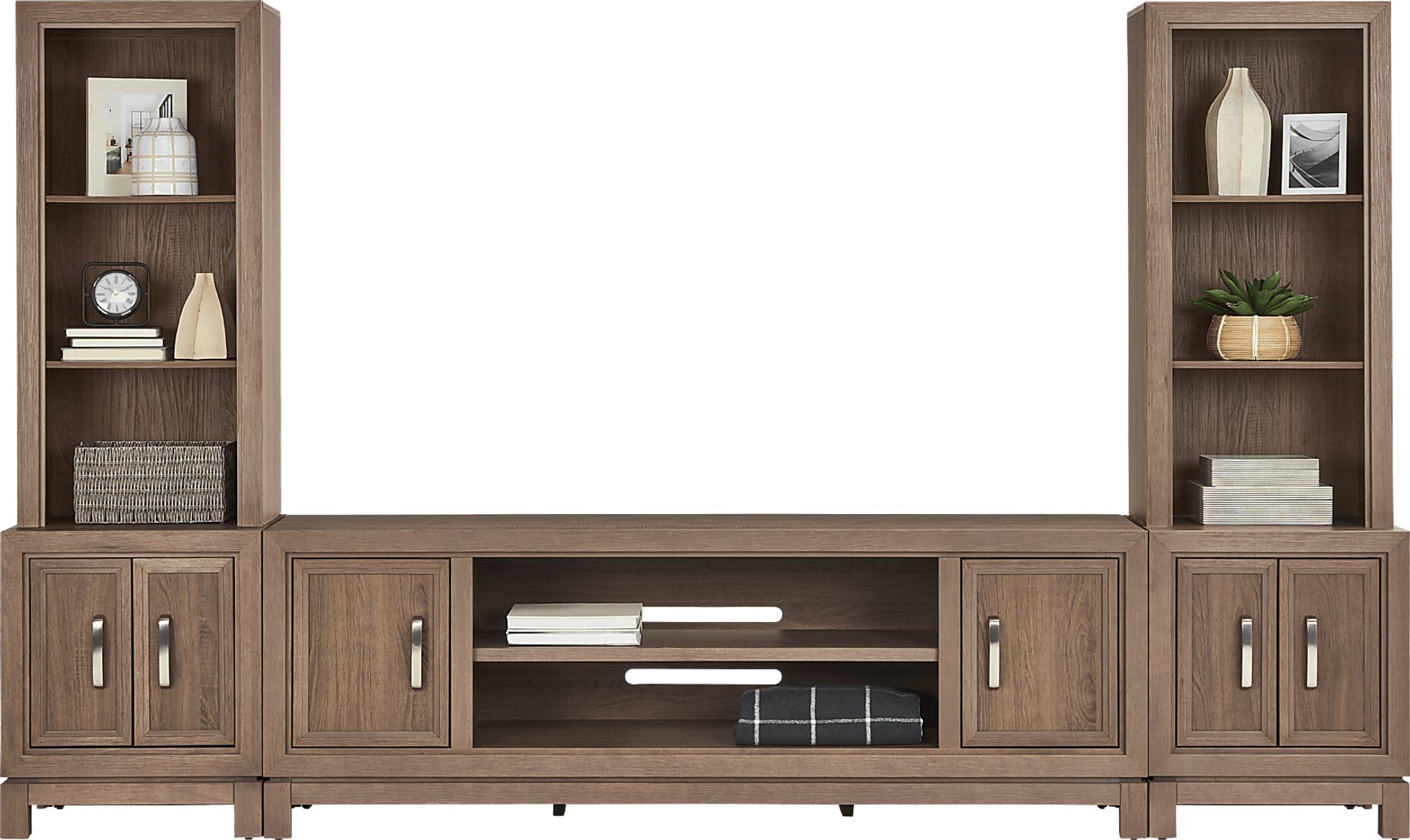 Hartney Mill 5 Pc Brown Wall Unit with 80 in. Console - Image 2