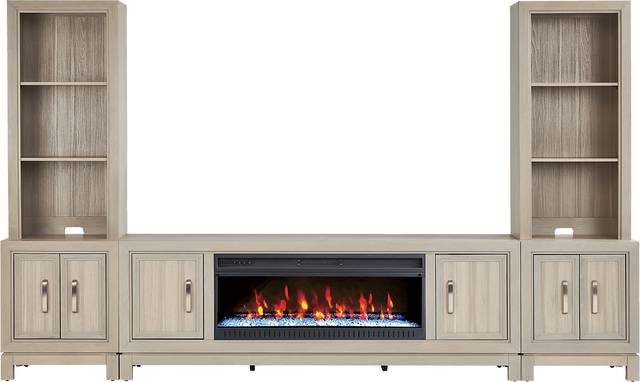 Hartney Mill 6 Pc Gray Wall Unit with 80 in. Console and Electric Fireplace - Thumbnail - Image 1