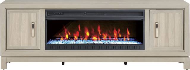 Hartney Mill Gray 80 in. Console with Electric Fireplace - Thumbnail - Image 1
