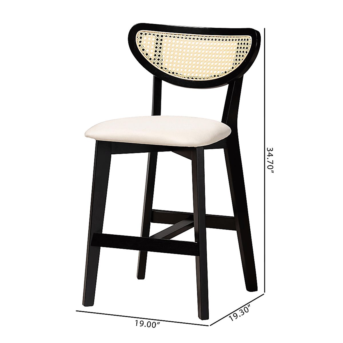 Hartzler Black Polyester Fabric Counter Stool, Set Of 2 | Rooms to Go