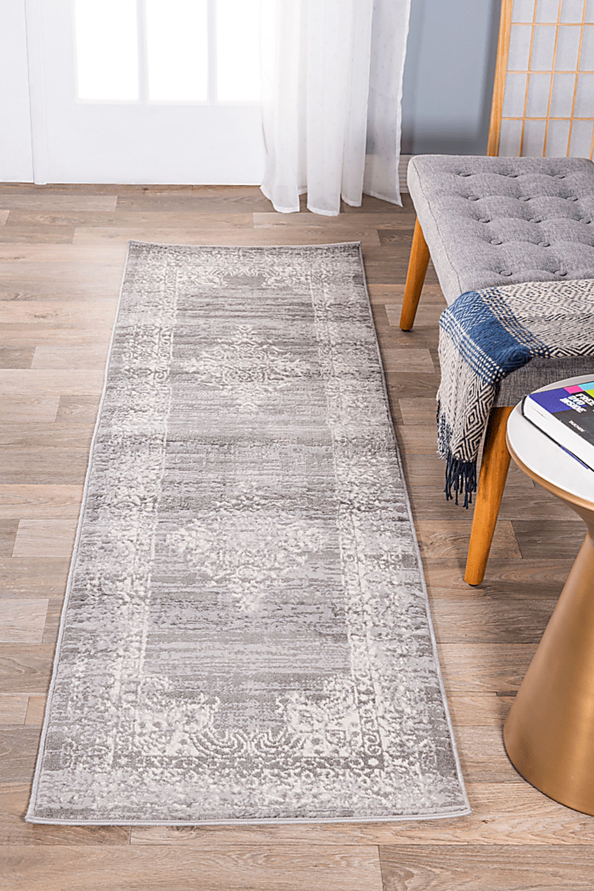 Harveer Gray 2' x 7' Runner Rug - Image 4
