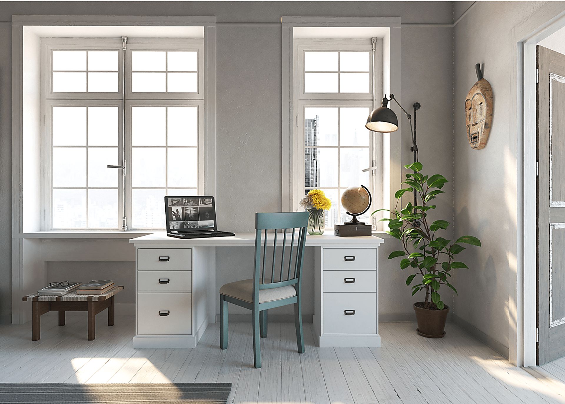 Harview White Desk - Image 6