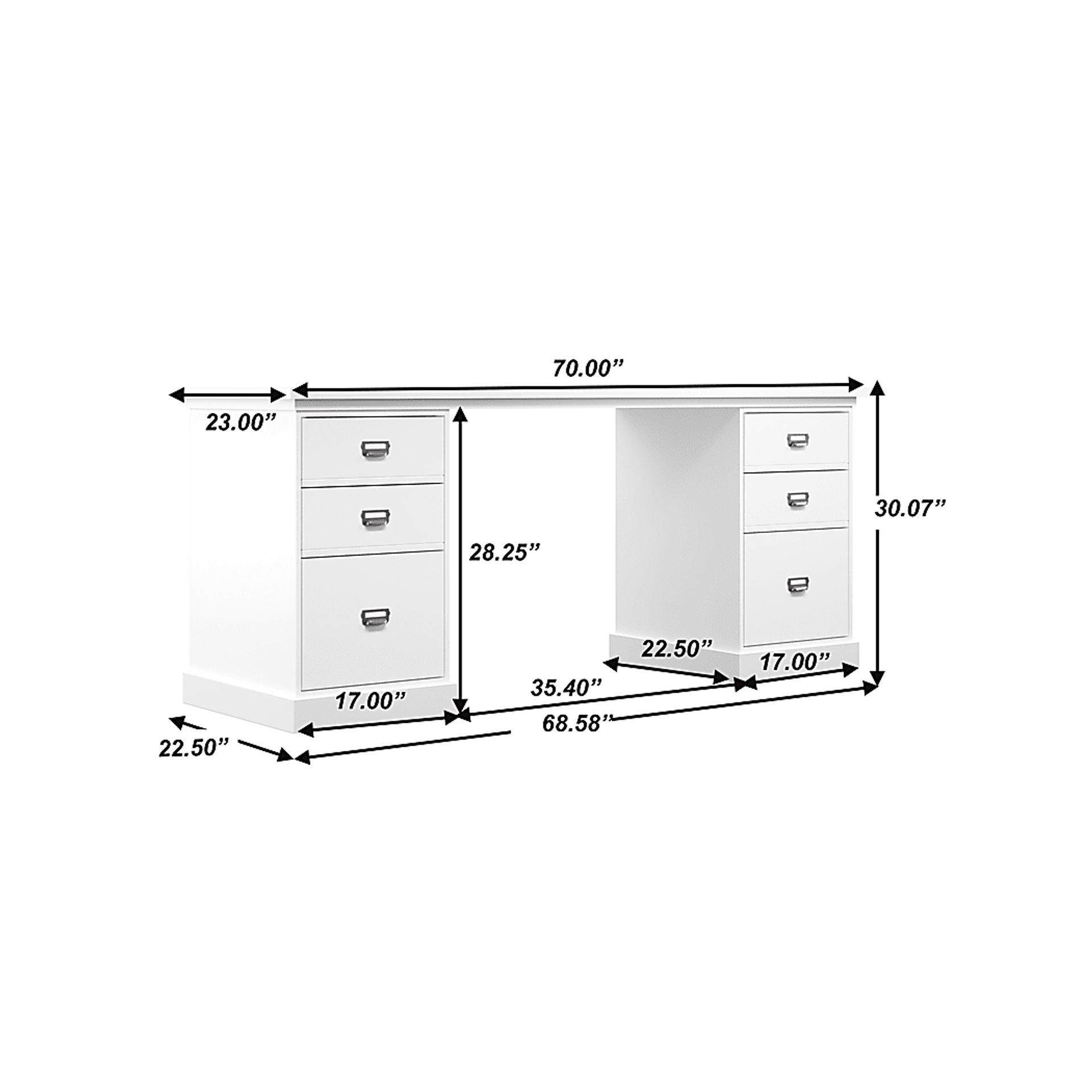 Harview White Desk - Image 9