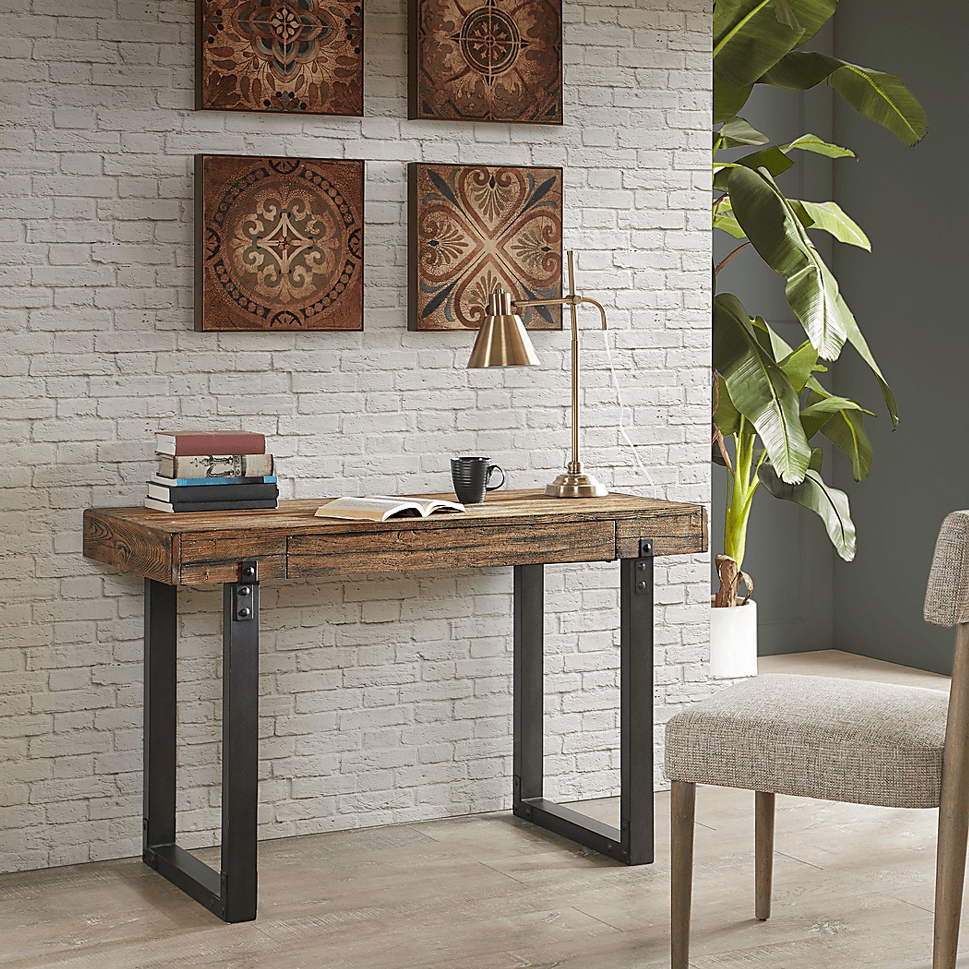 Harville Brown Desk - Image 4