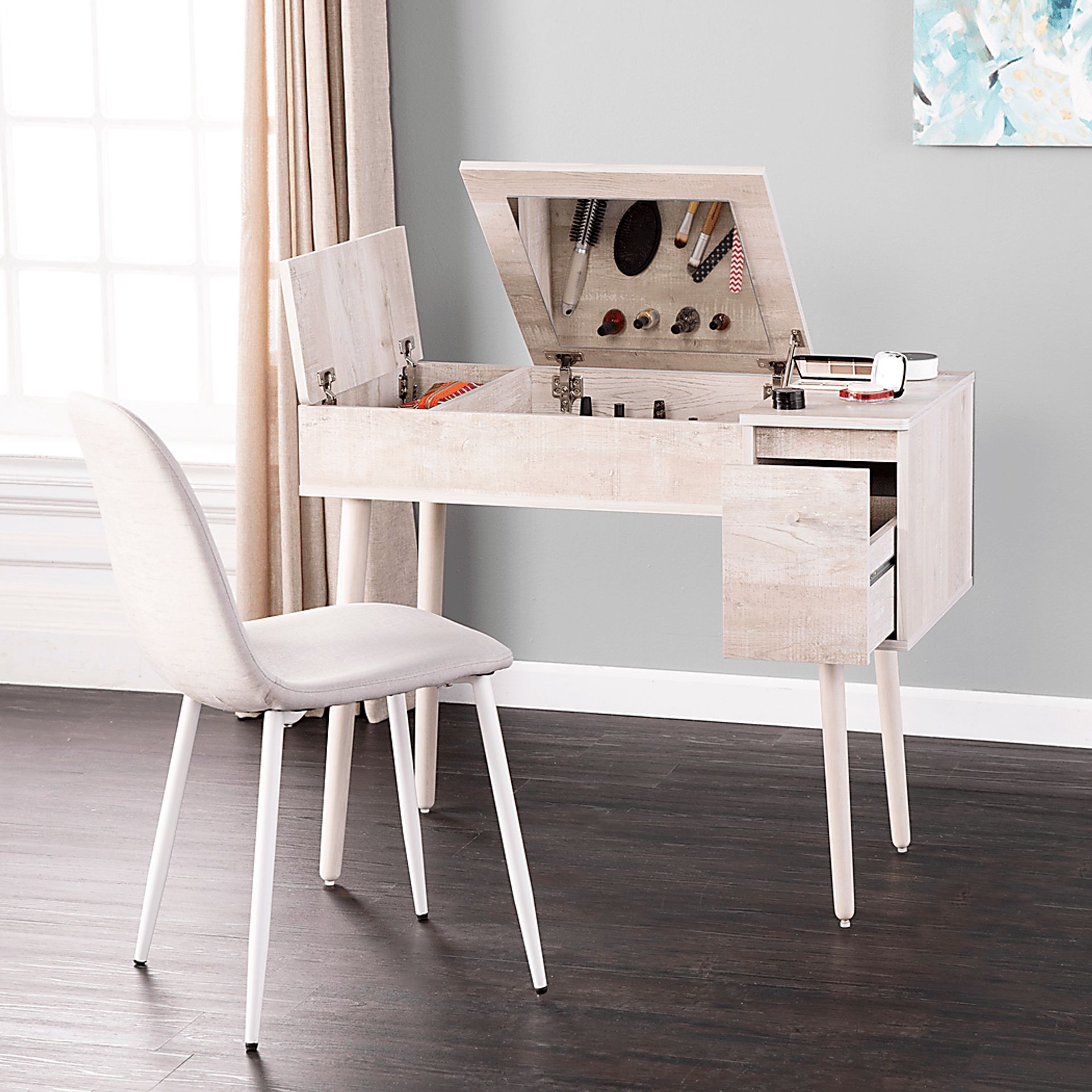 Harzen Gray Vanity - Image 6