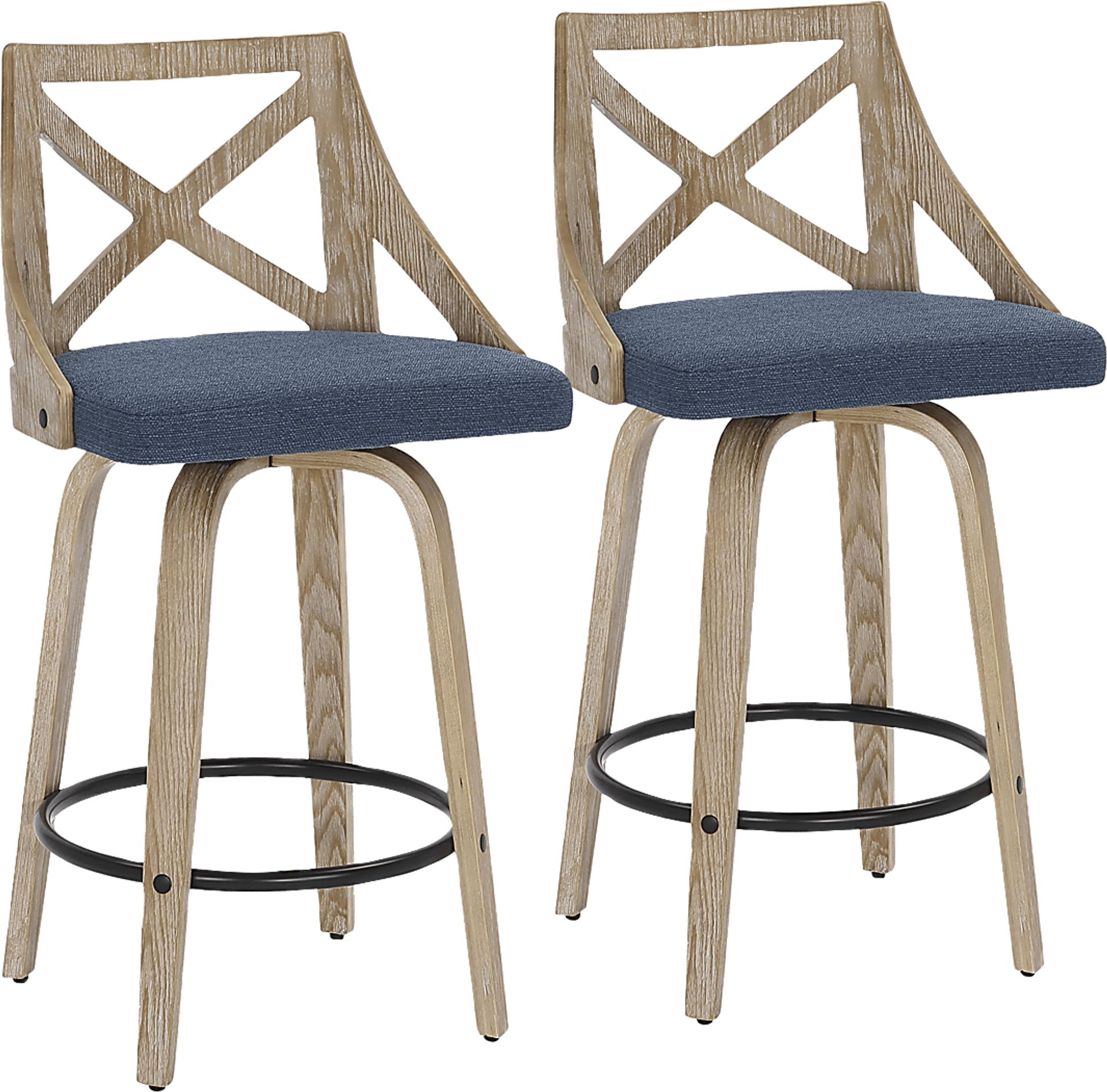 Hasbrouck II Blue Counter Stool Set of 2 - Image 1