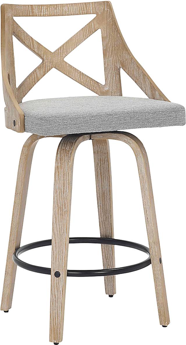 Hasbrouck II Light Gray Counter Stool Set of 2 - Thumbnail - Image 2