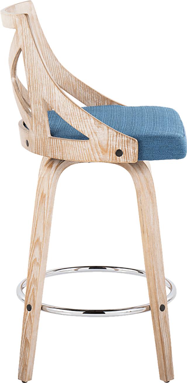 Hasbrouck III Blue Swivel Counter Height Stool, Set of 2 - Thumbnail - Image 5