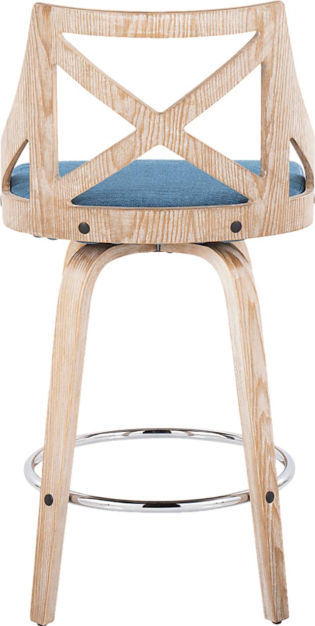 Hasbrouck III Blue Swivel Counter Height Stool, Set of 2 - Thumbnail - Image 7