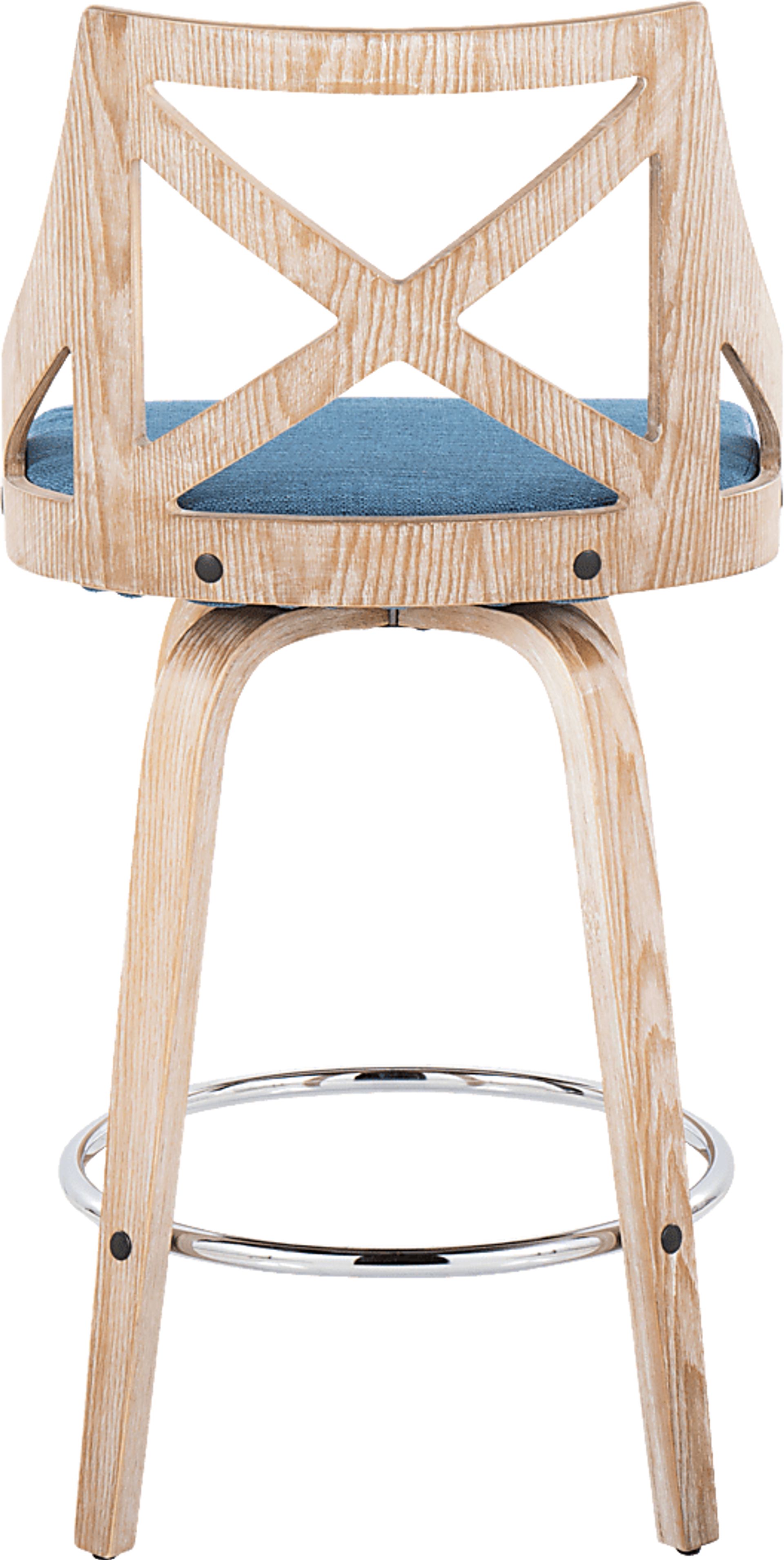 Hasbrouck III Blue Swivel Counter Height Stool, Set of 2 - Image 7