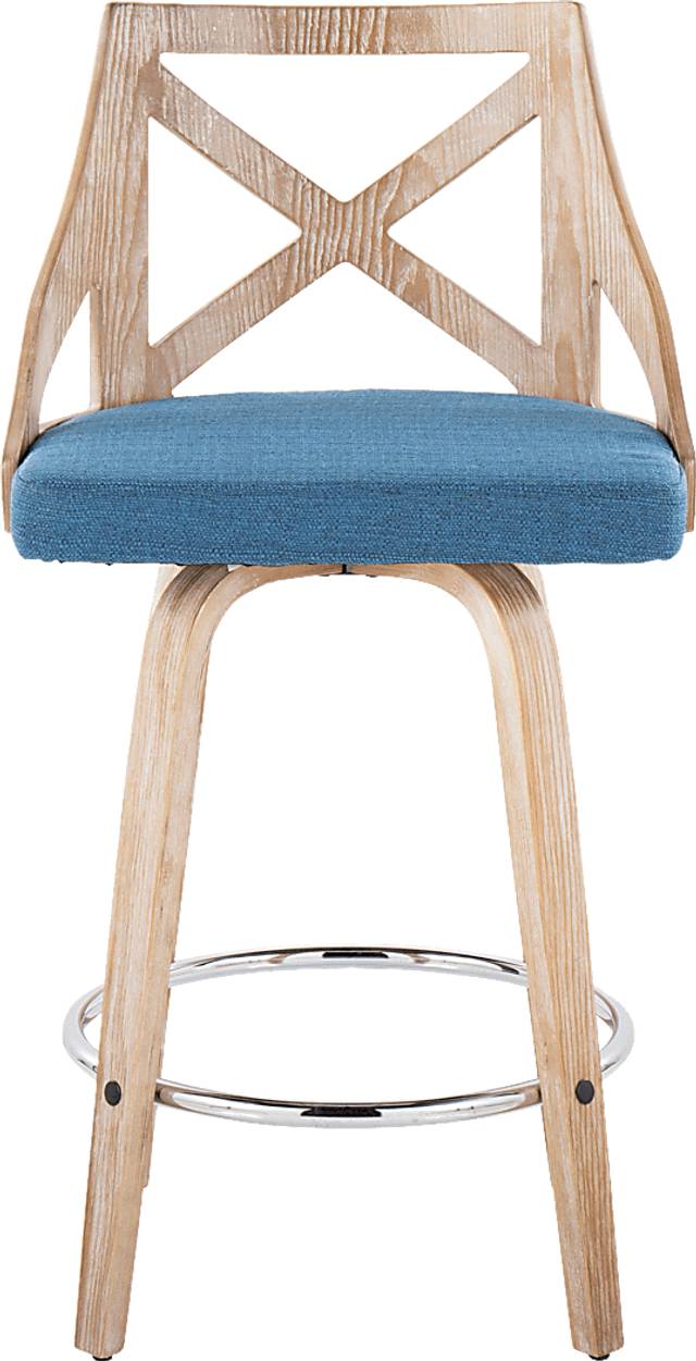 Hasbrouck III Blue Swivel Counter Height Stool, Set of 2 - Thumbnail - Image 8