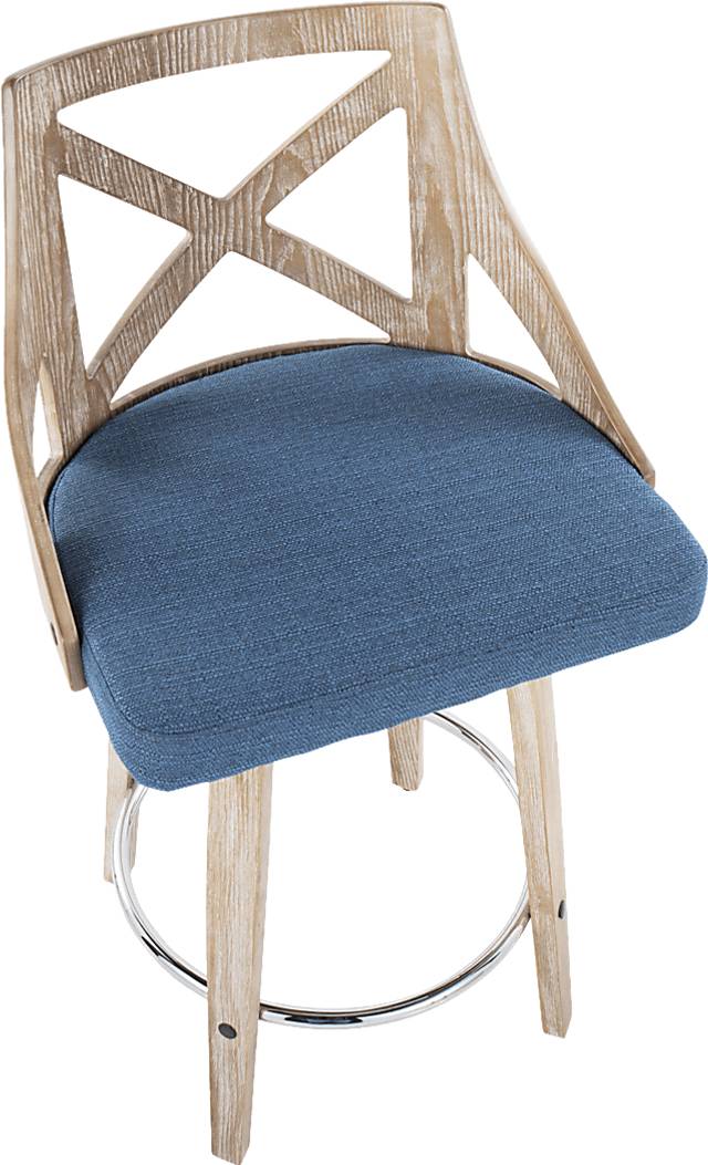 Hasbrouck III Blue Swivel Counter Height Stool, Set of 2 - Thumbnail - Image 9