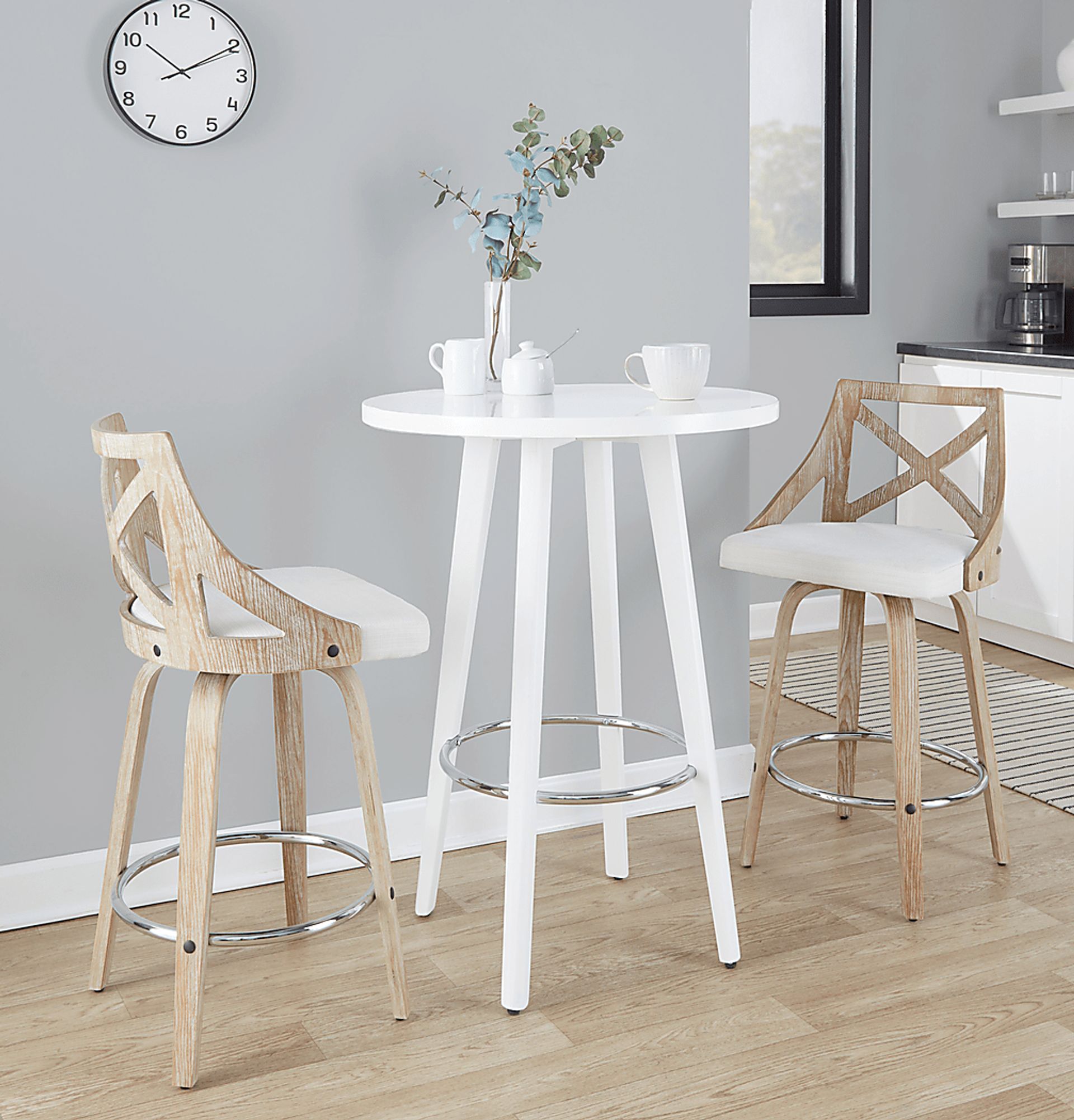 Hasbrouck III Cream Swivel Counter Height Stool, Set of 2 - Image 2