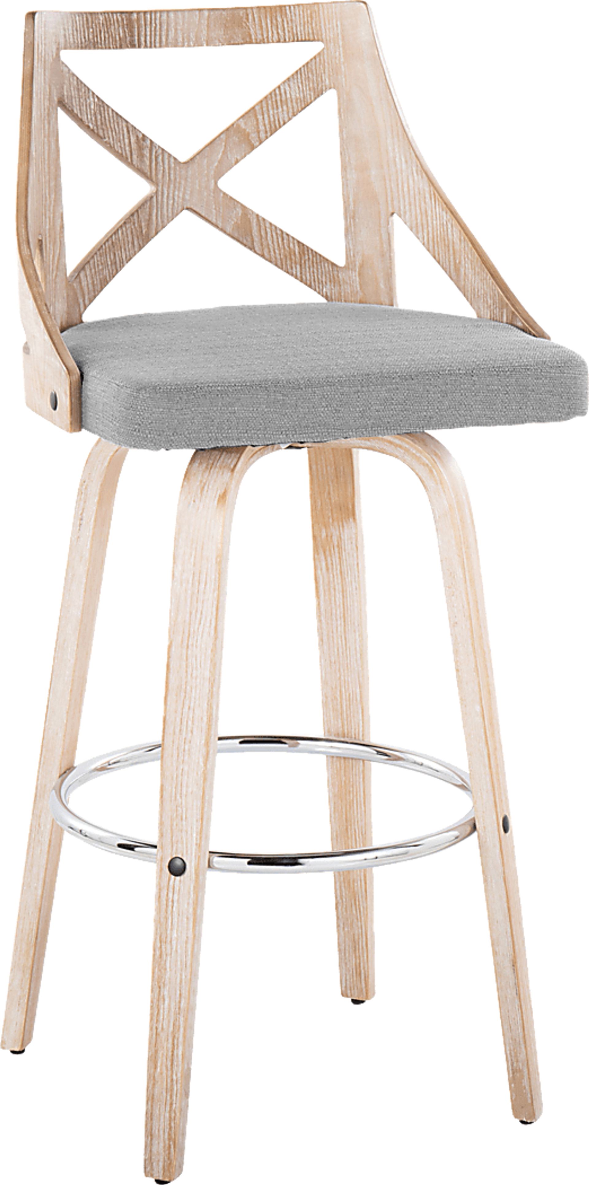 Hasbrouck III Gray Swivel Barstool, Set of 2 - Image 3