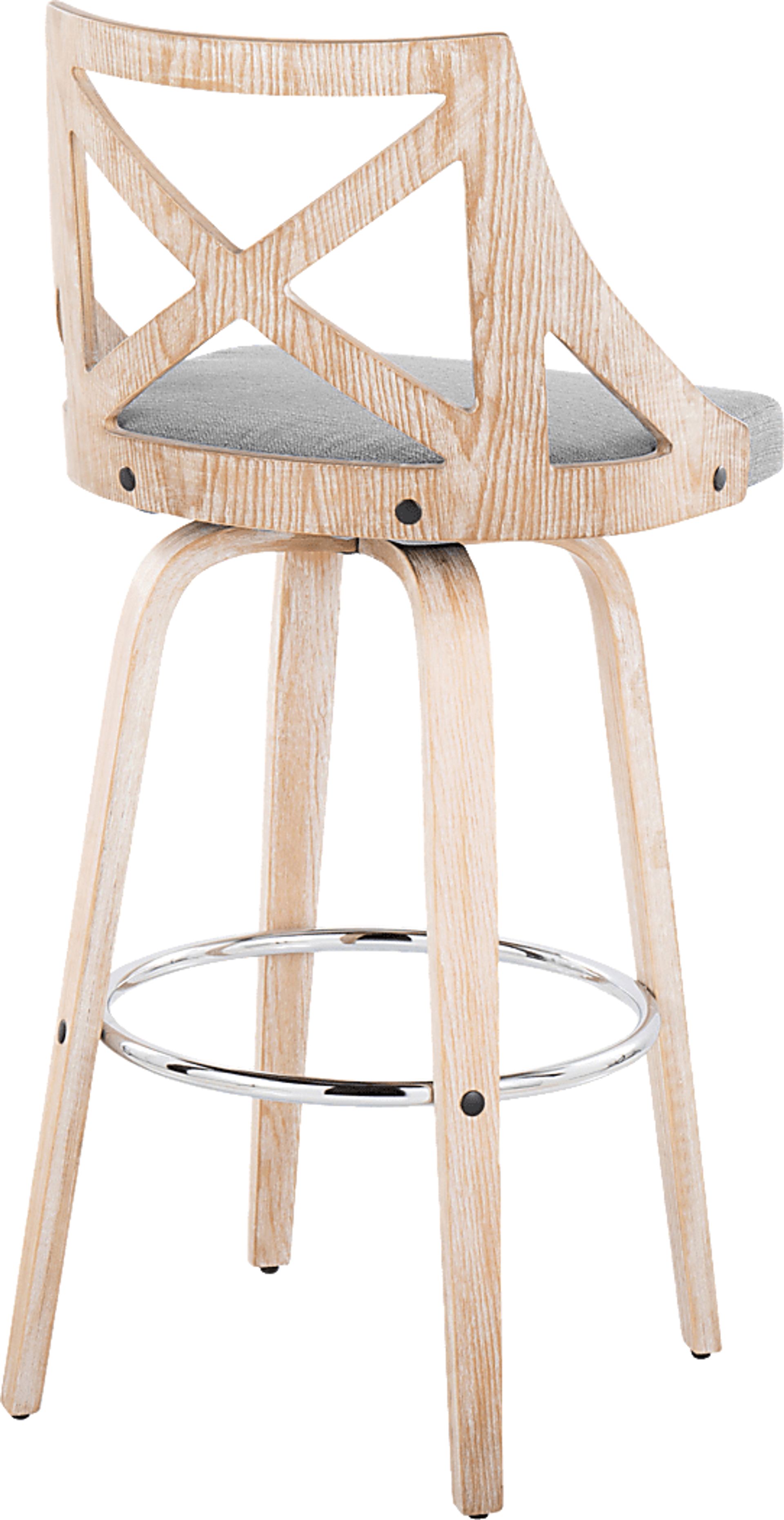 Hasbrouck III Gray Swivel Barstool, Set of 2 - Image 5