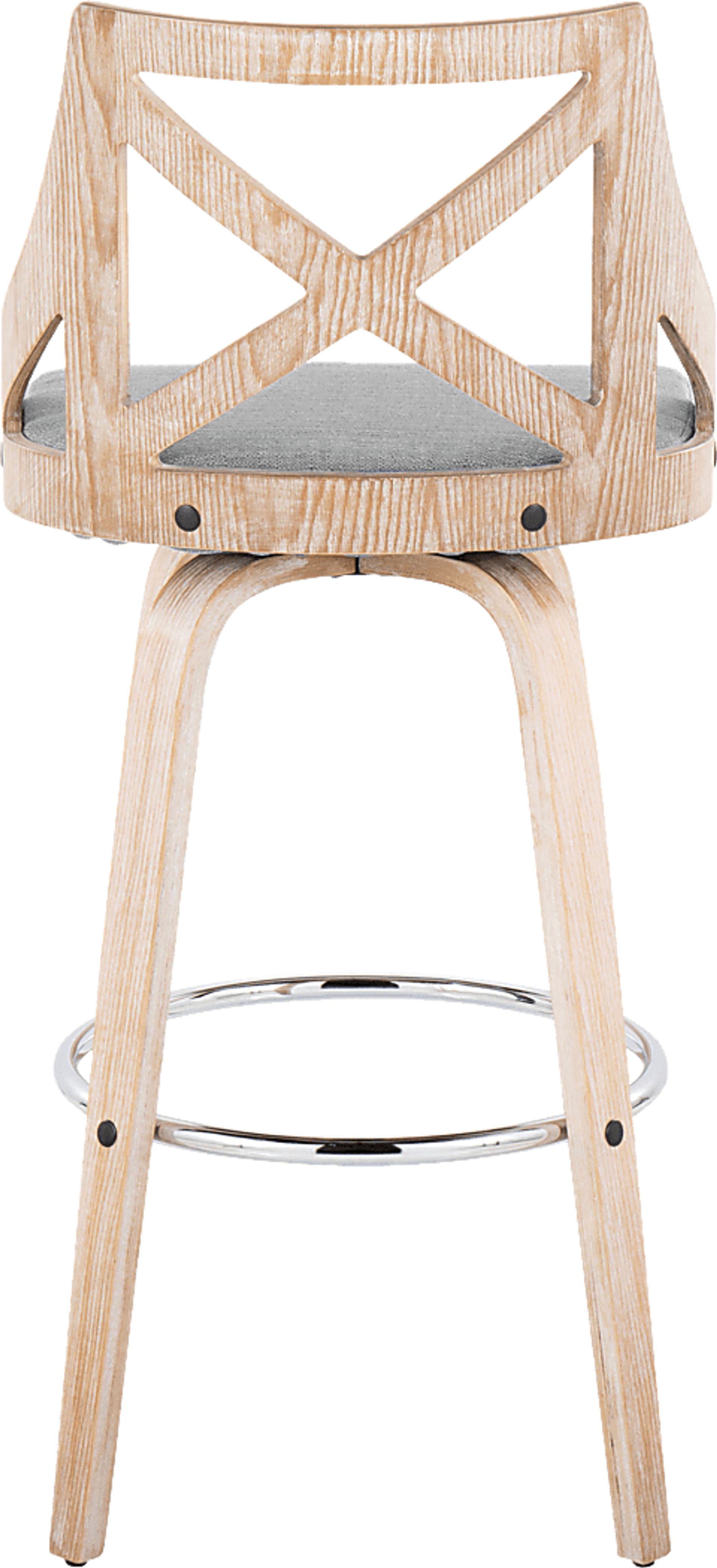 Hasbrouck III Gray Swivel Barstool, Set of 2 - Image 6
