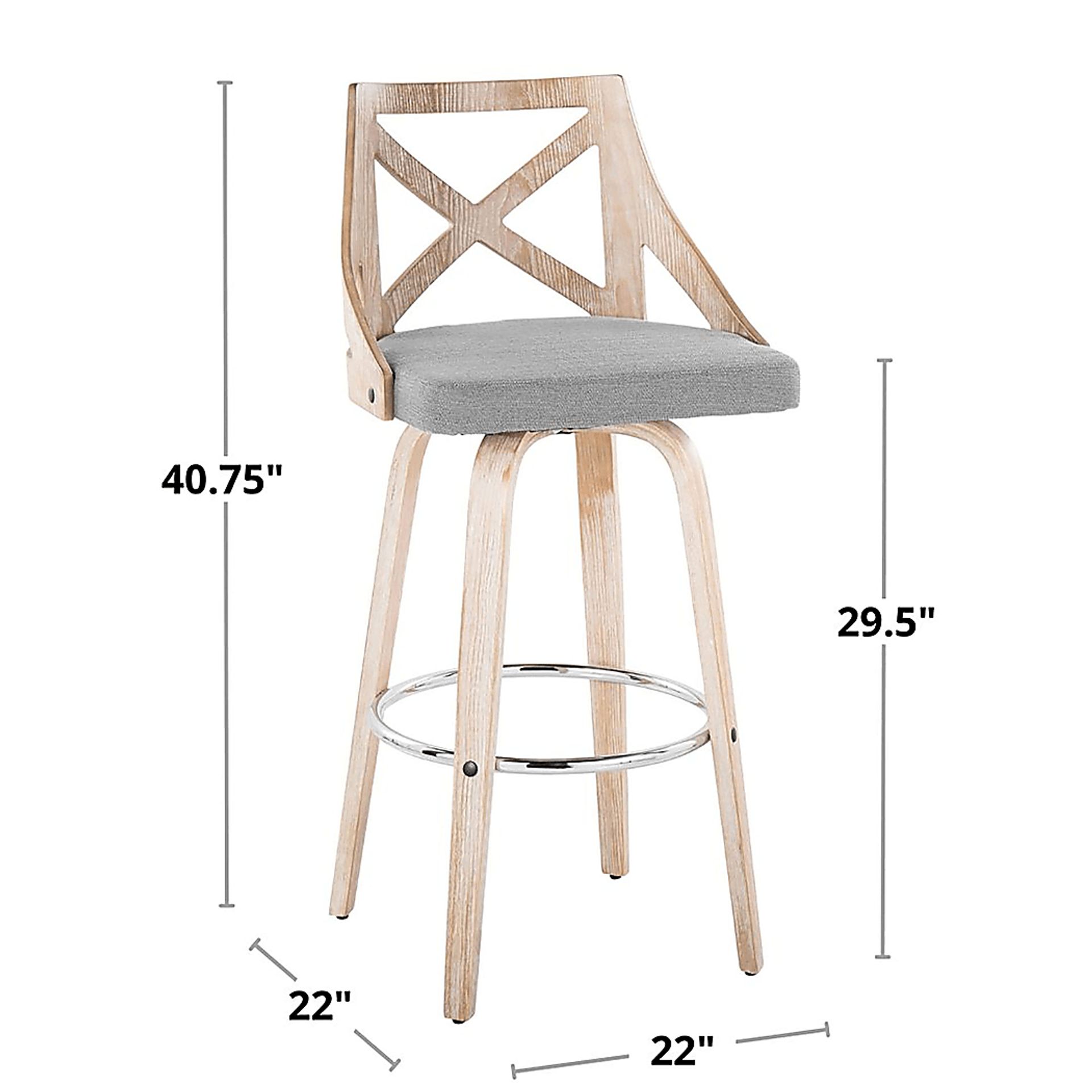 Hasbrouck III Gray Swivel Barstool, Set of 2 - Image 10