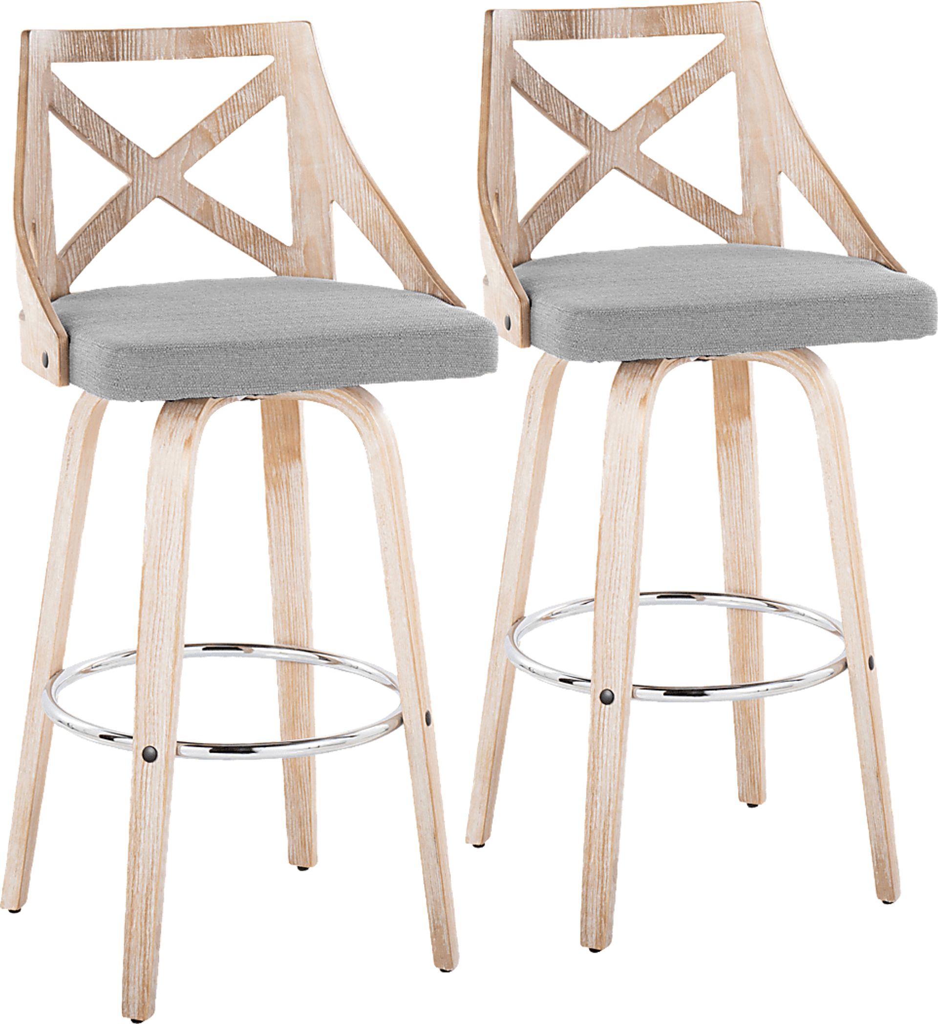 Hasbrouck III Gray Swivel Barstool, Set of 2 - Image 1