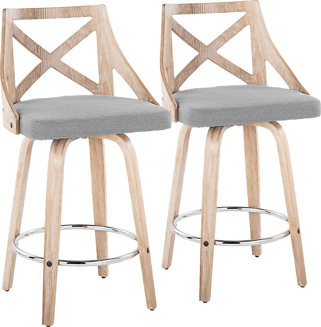 Hasbrouck III Gray Swivel Counter Height Stool, Set of 2