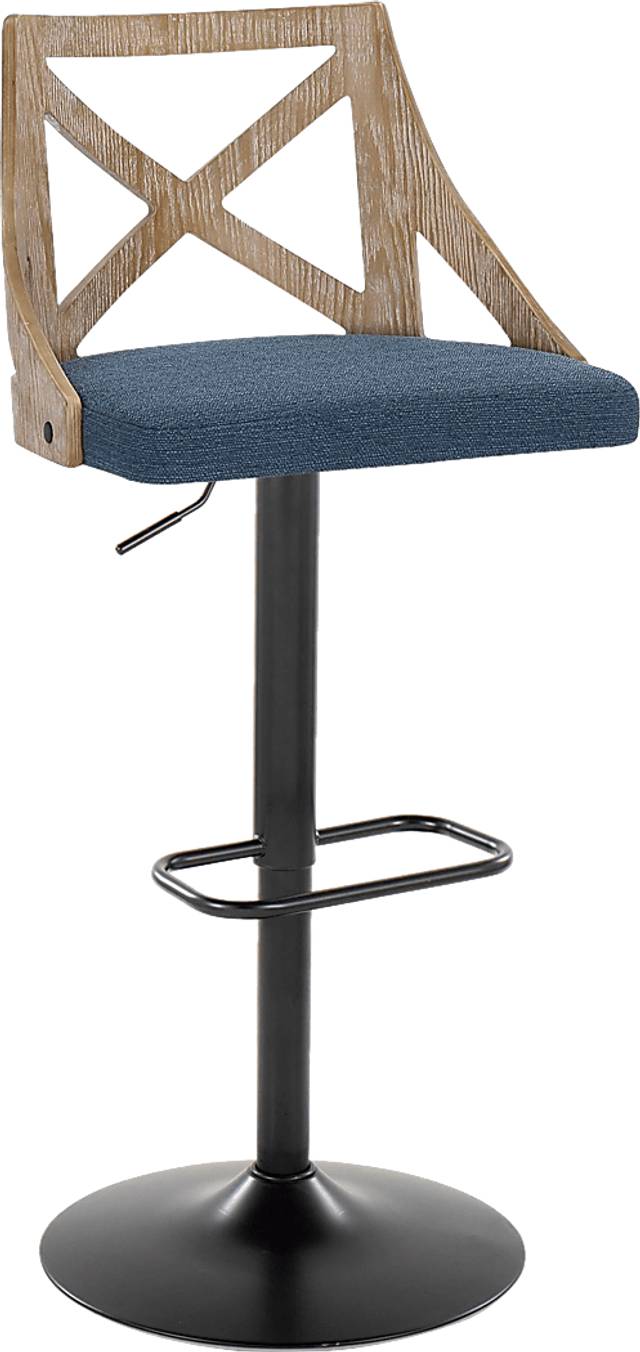 Hasbrouck IV Blue Adjustable Barstool, Set of 2 - Thumbnail - Image 4