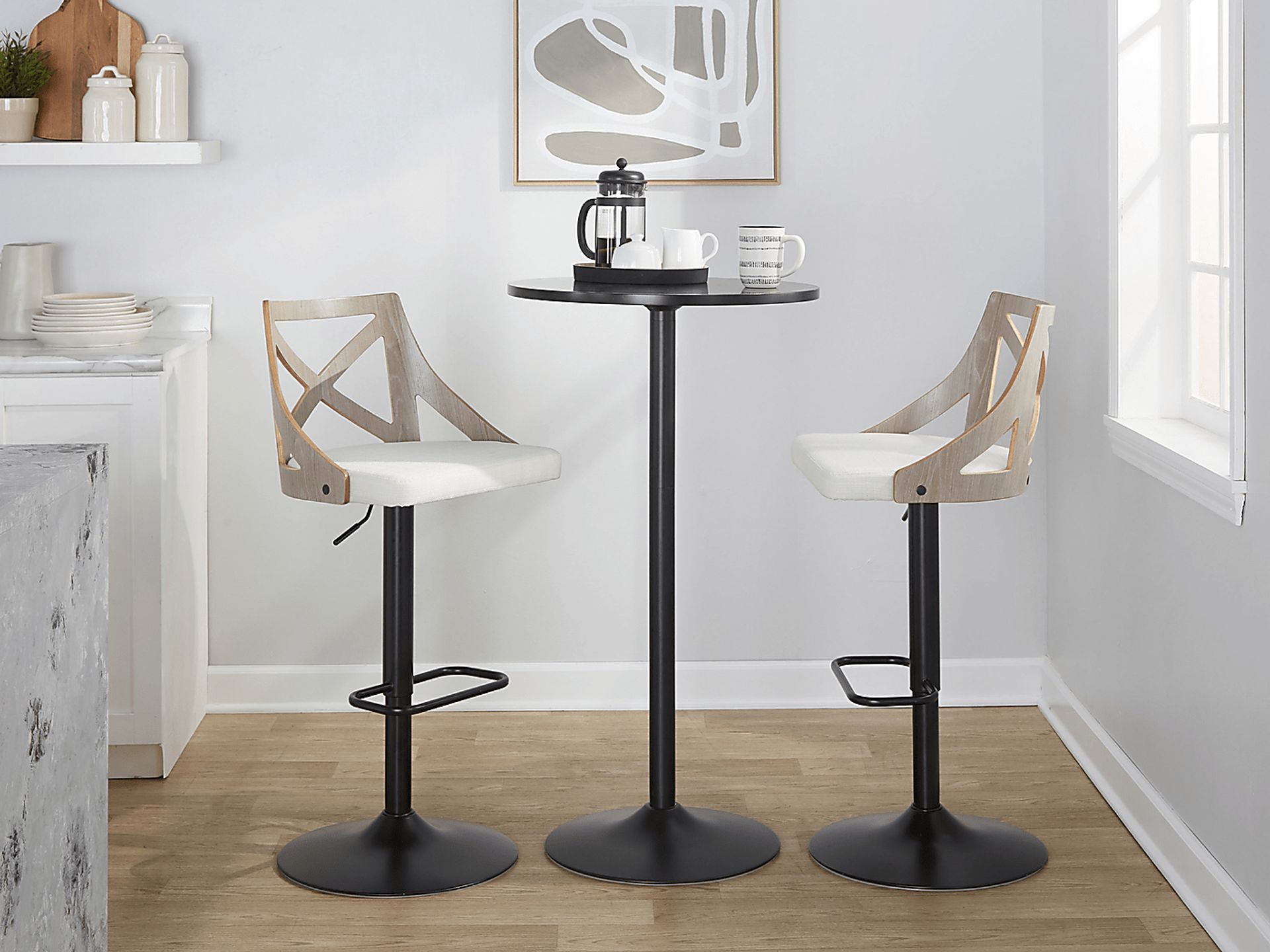 Hasbrouck IV Cream Adjustable Barstool, Set of 2 - Image 3
