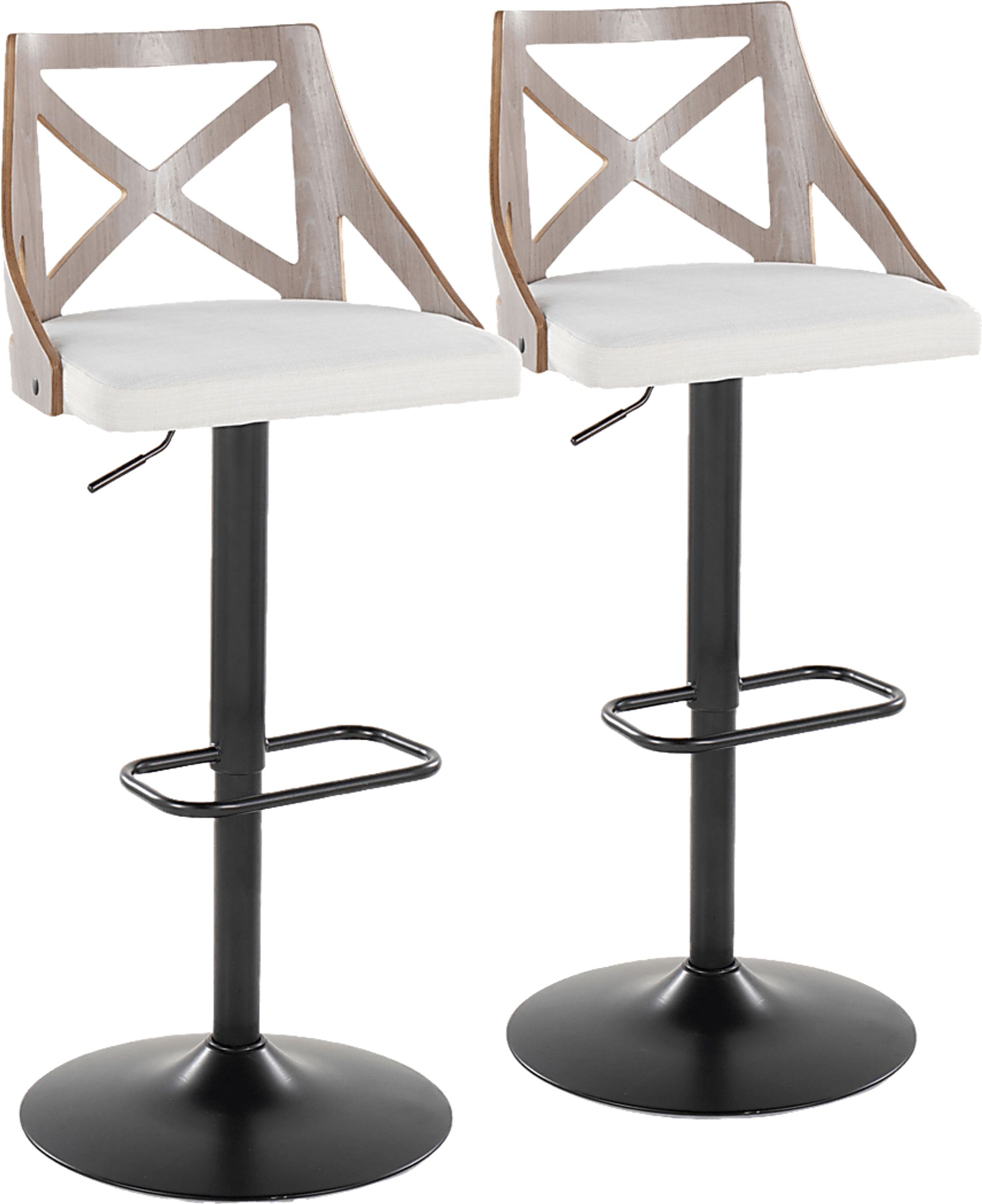 Hasbrouck IV Cream Adjustable Barstool, Set of 2 - Image 1