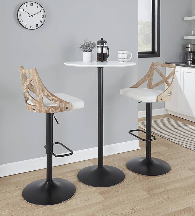 Hasbrouck IV Cream Adjustable Barstool, Set of 2 - Thumbnail - Image 2