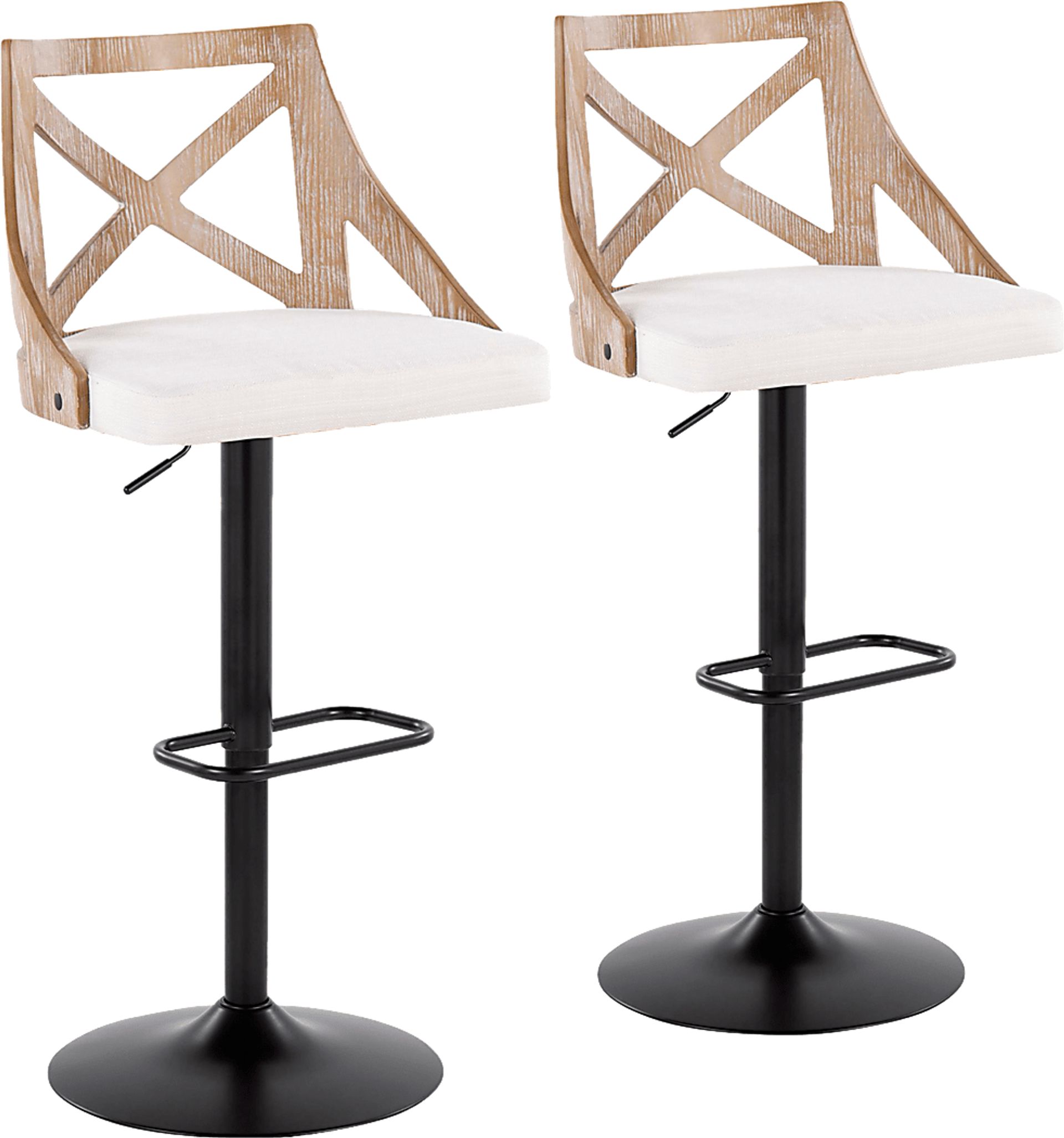 Hasbrouck IV Cream Adjustable Barstool, Set of 2 - Image 1