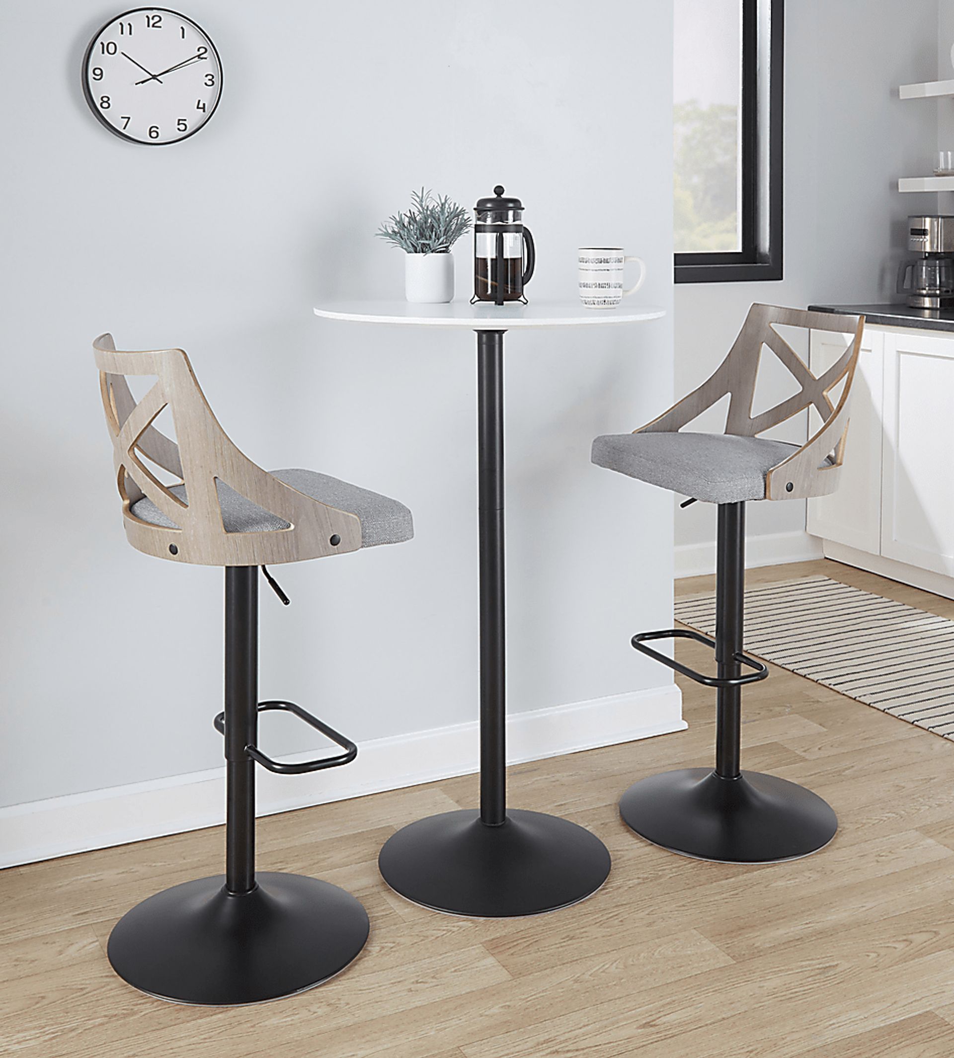 Hasbrouck IV Gray Adjustable Barstool, Set of 2 - Image 3