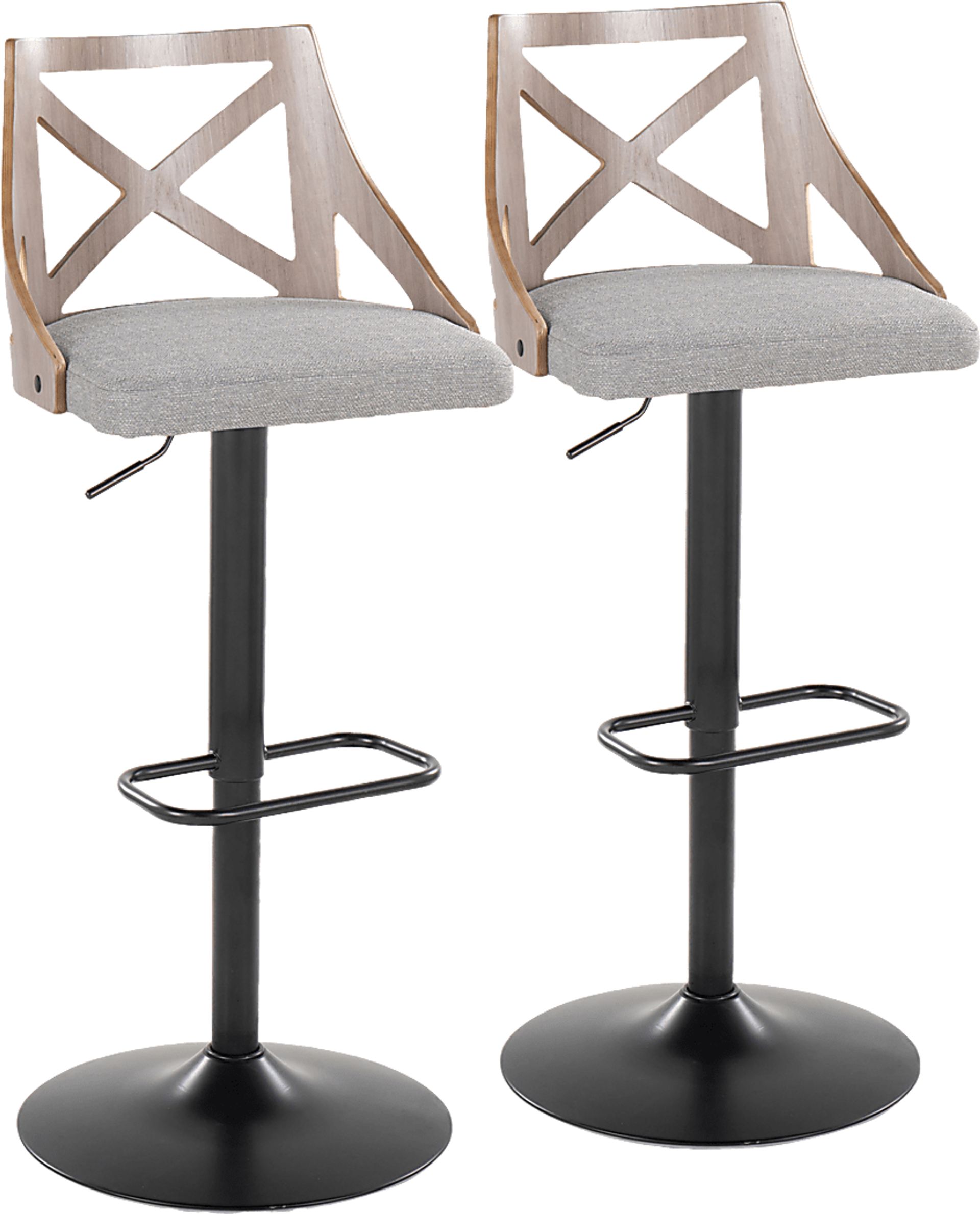 Hasbrouck IV Gray Adjustable Barstool, Set of 2 - Image 1