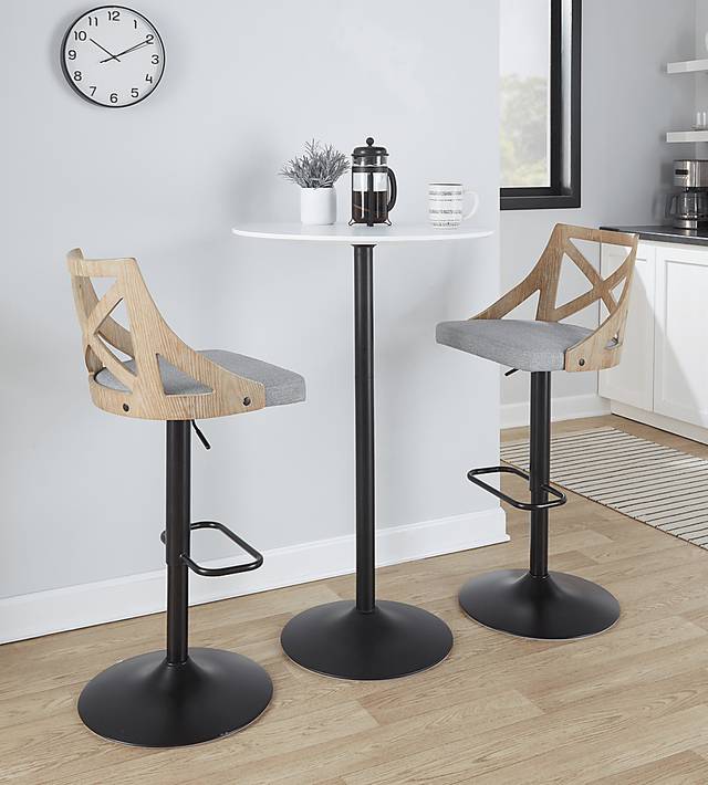 Hasbrouck IV Gray Adjustable Barstool, Set of 2 - Thumbnail - Image 2