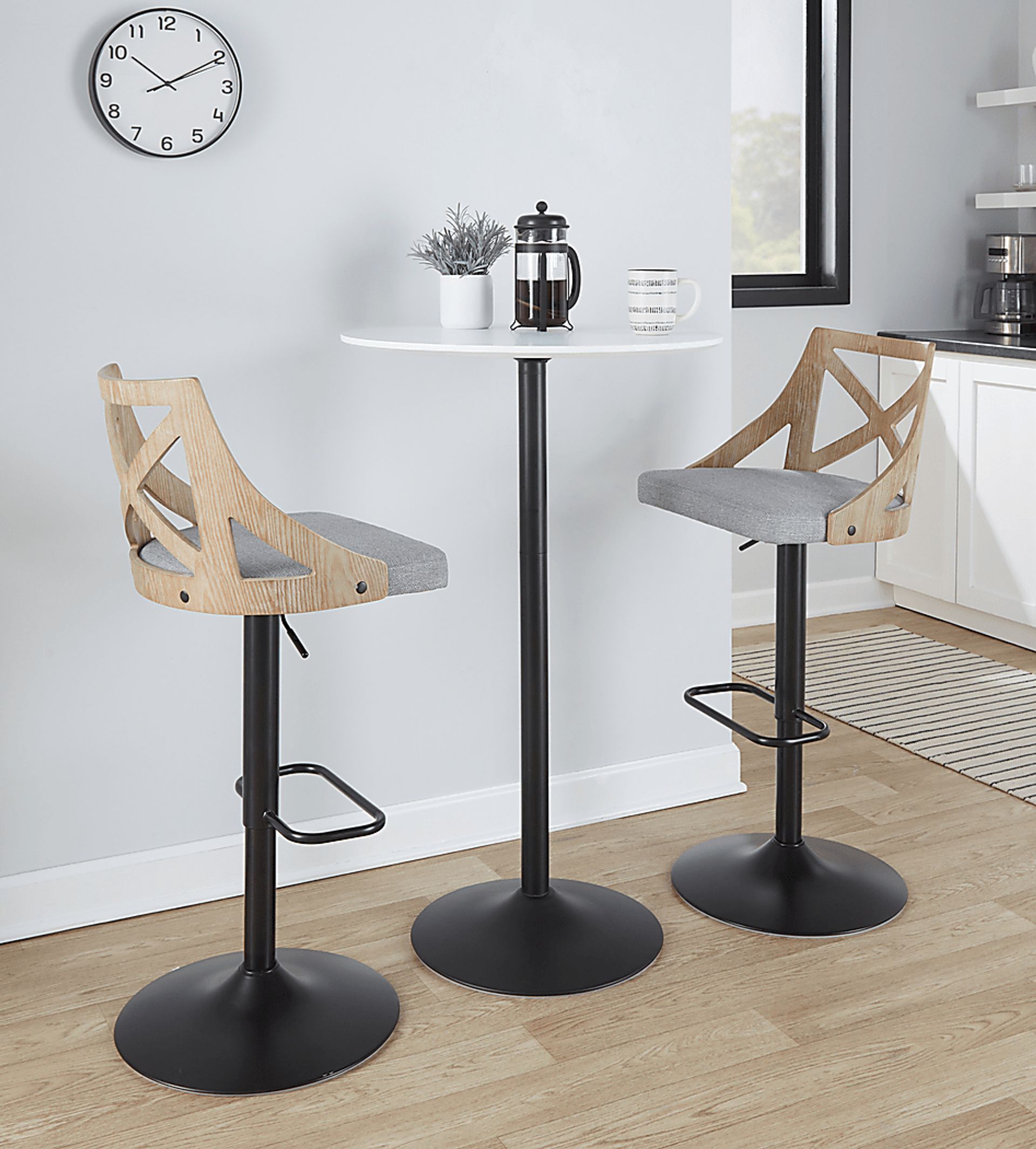 Hasbrouck IV Gray Adjustable Barstool, Set of 2 - Image 2