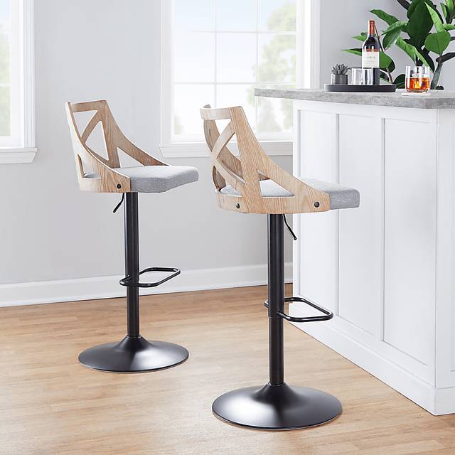 Hasbrouck IV Gray Adjustable Barstool, Set of 2 - Thumbnail - Image 3