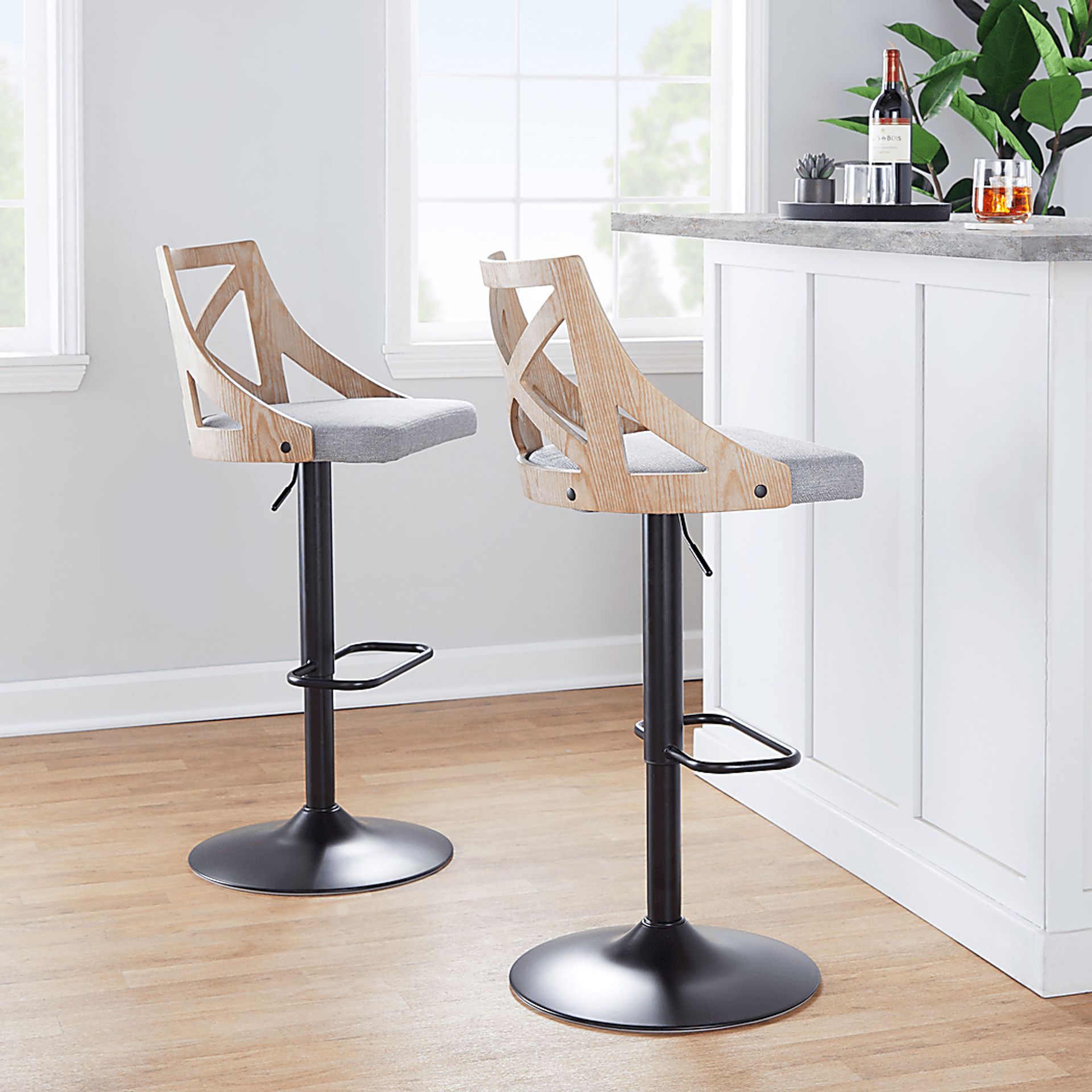 Hasbrouck IV Gray Adjustable Barstool, Set of 2 - Image 3