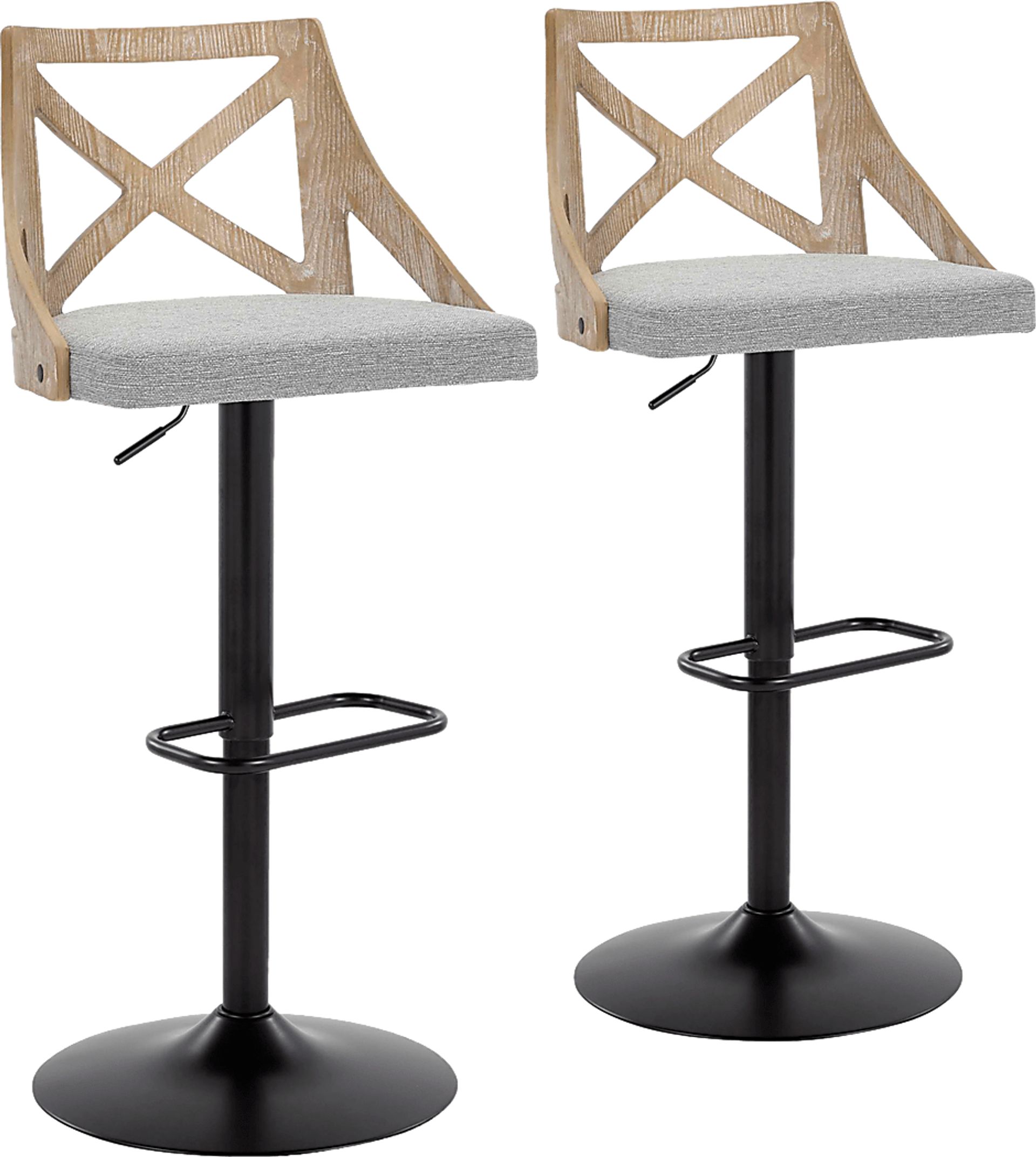 Hasbrouck IV Gray Adjustable Barstool, Set of 2 - Image 1