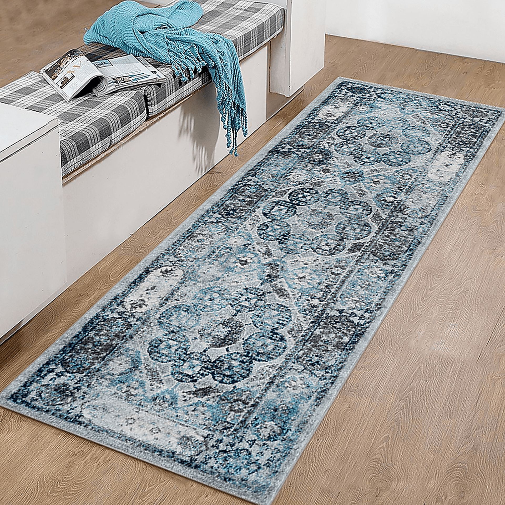 Hasder Gray 2' x 6' Runner Rug - Image 2