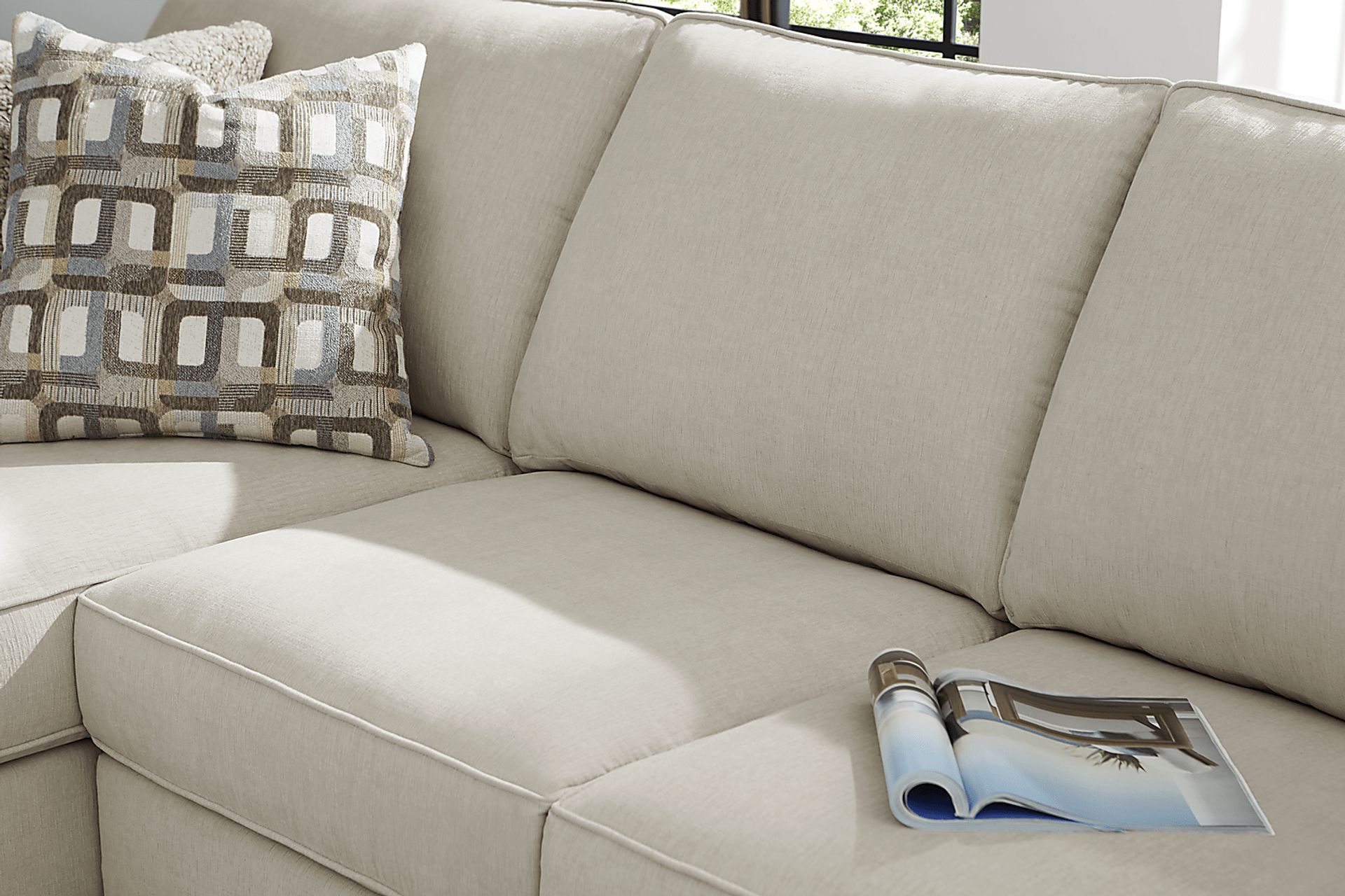 Haskins Beige 2 Pc Sectional - Image 6