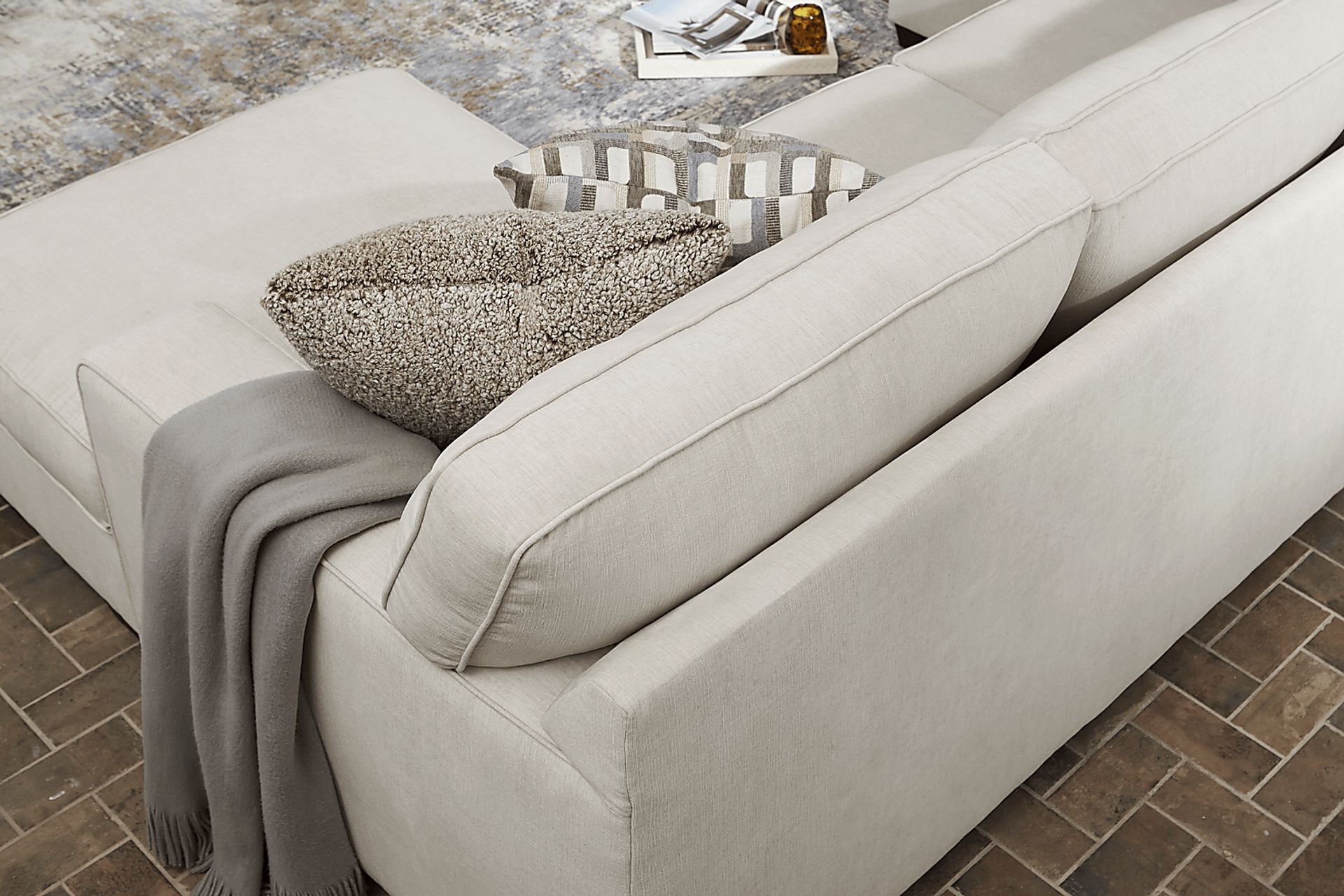 Haskins Beige 3 Pc Sectional - Image 2