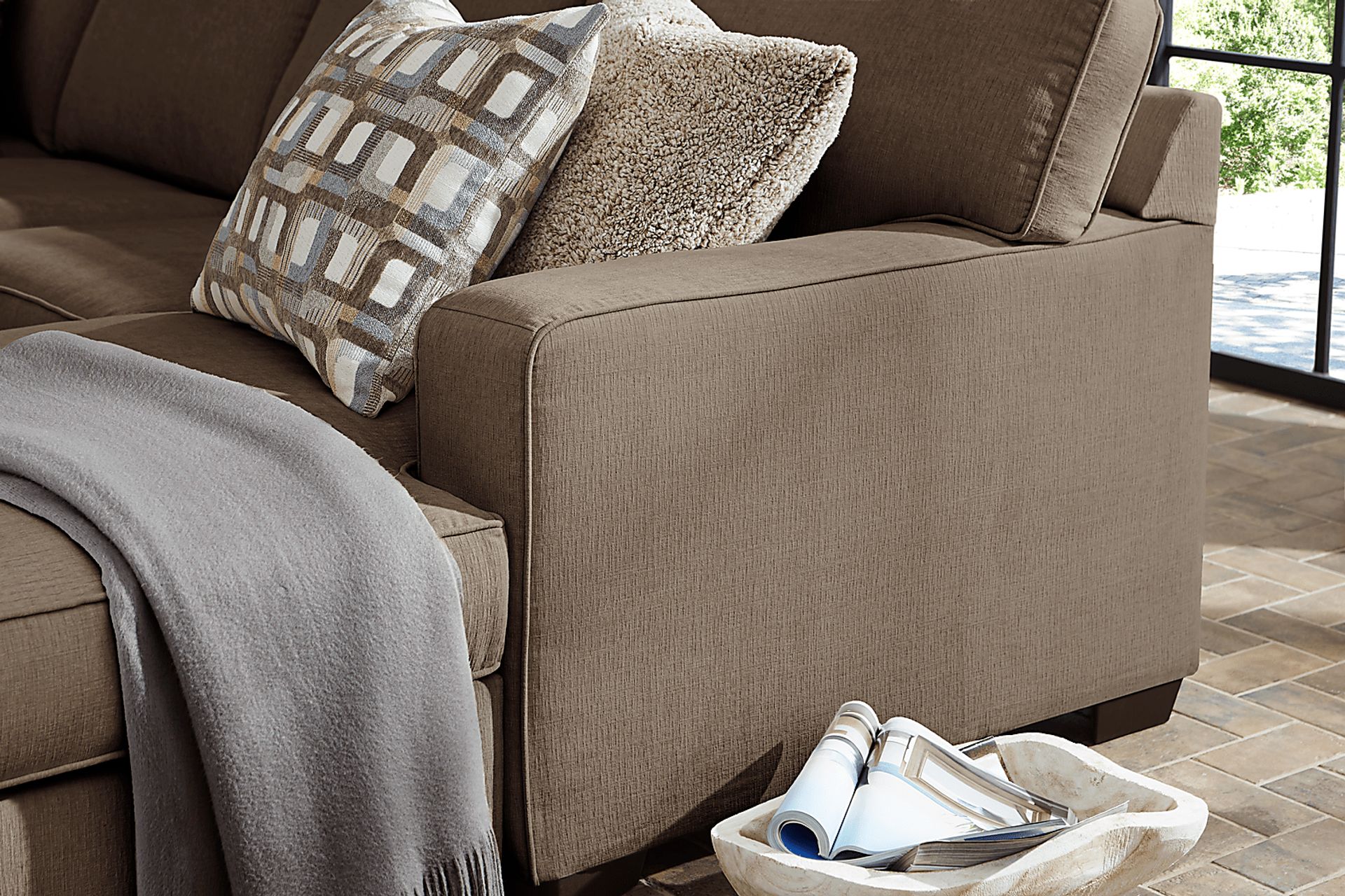 Haskins Brown 3 Pc Sectional - Image 4