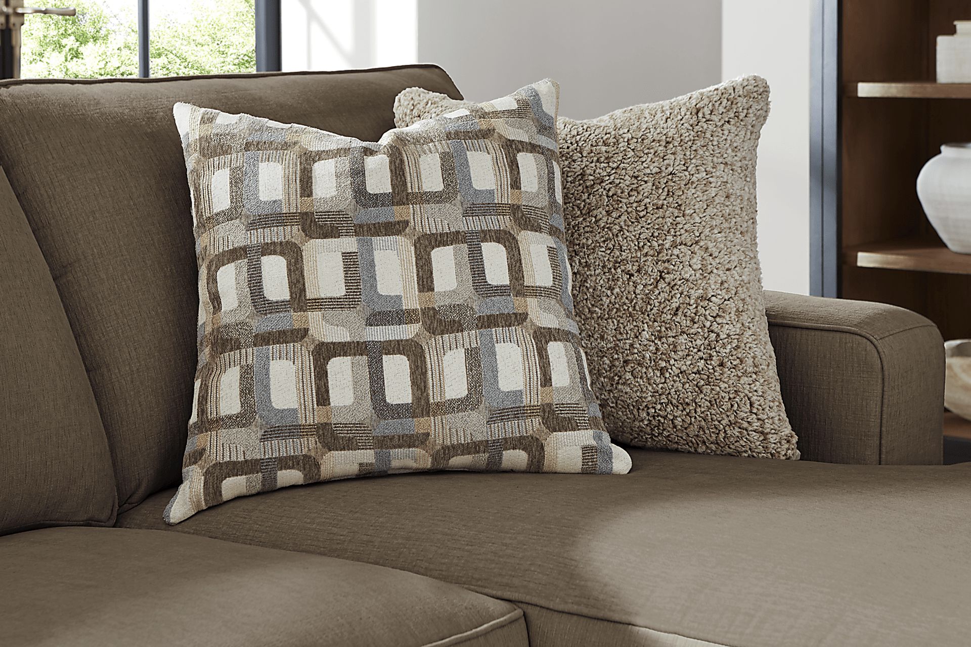 Haskins Brown 3 Pc Sleeper Sectional - Image 7